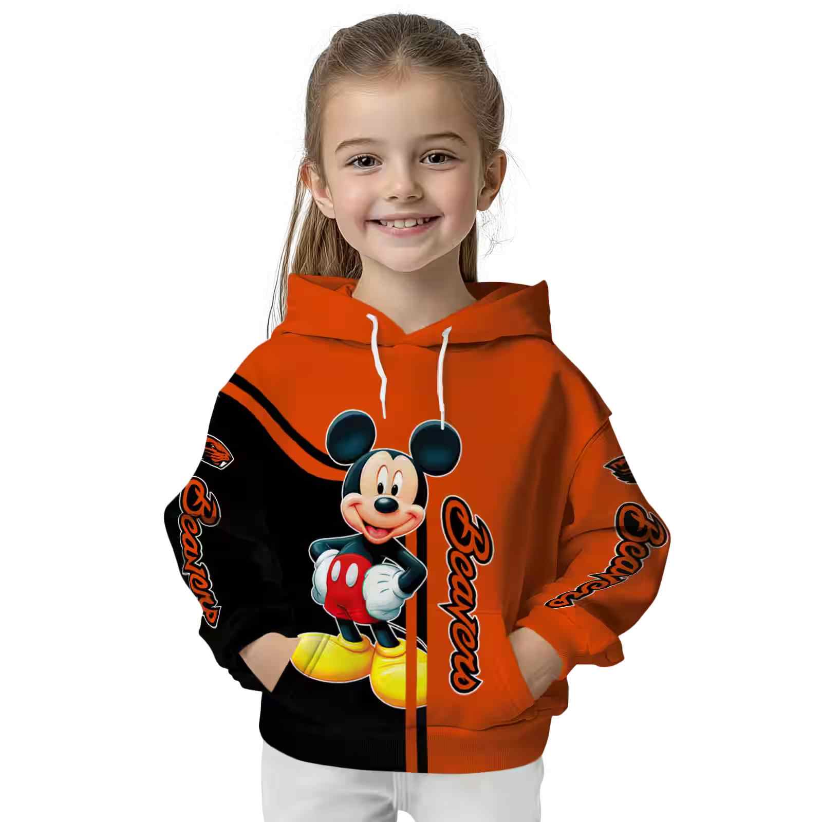 oregon state beavers mickey mouse orange black hoodie top rated