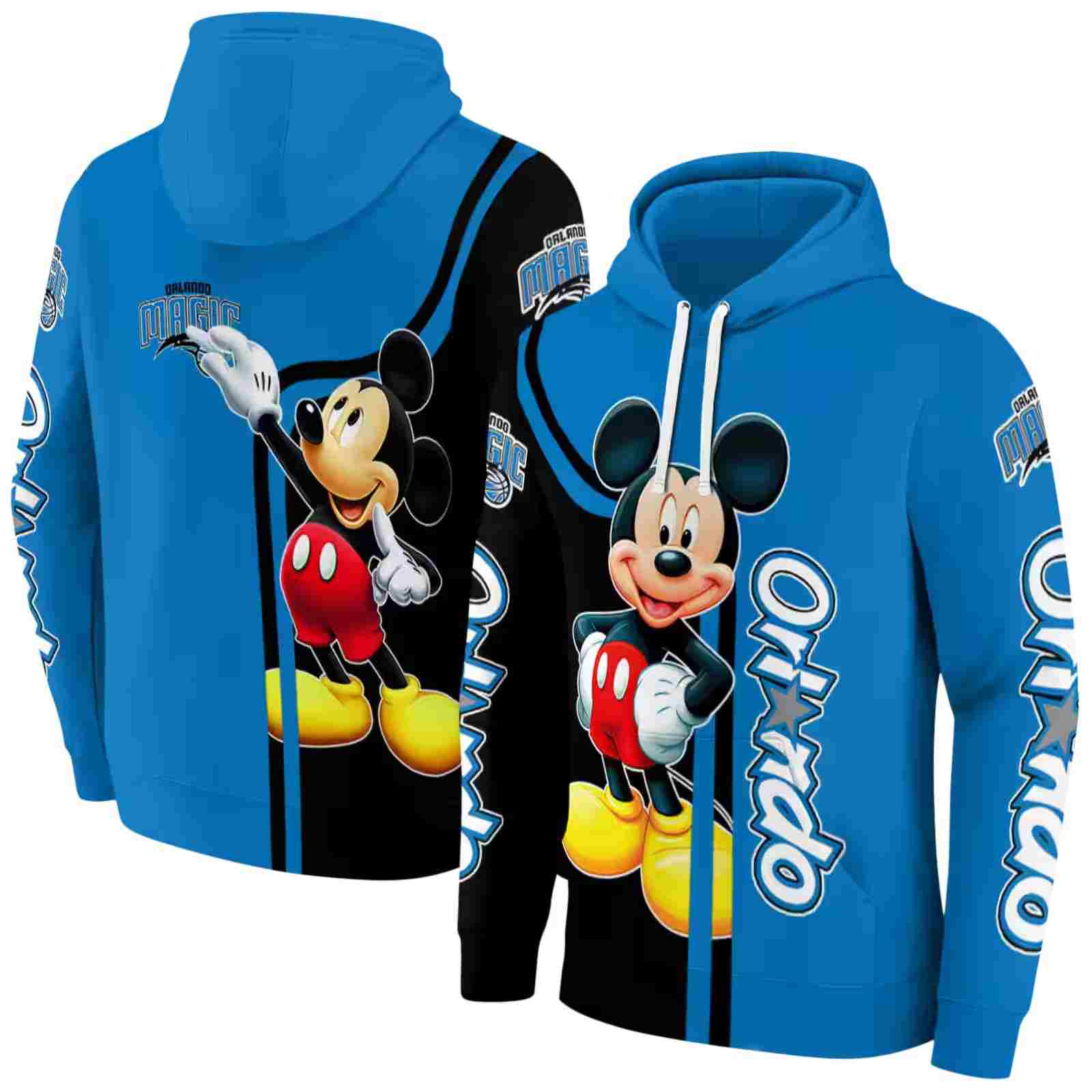 orlando magic mickey mouse blue black hoodie fashion forward