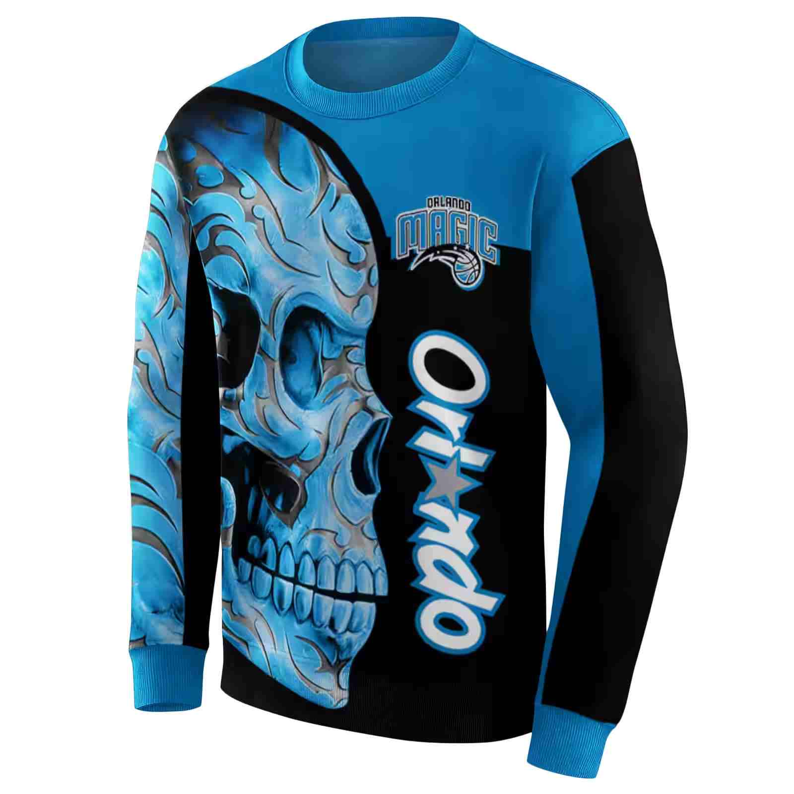 orlando magic skull motif blue black hoodie new arrival