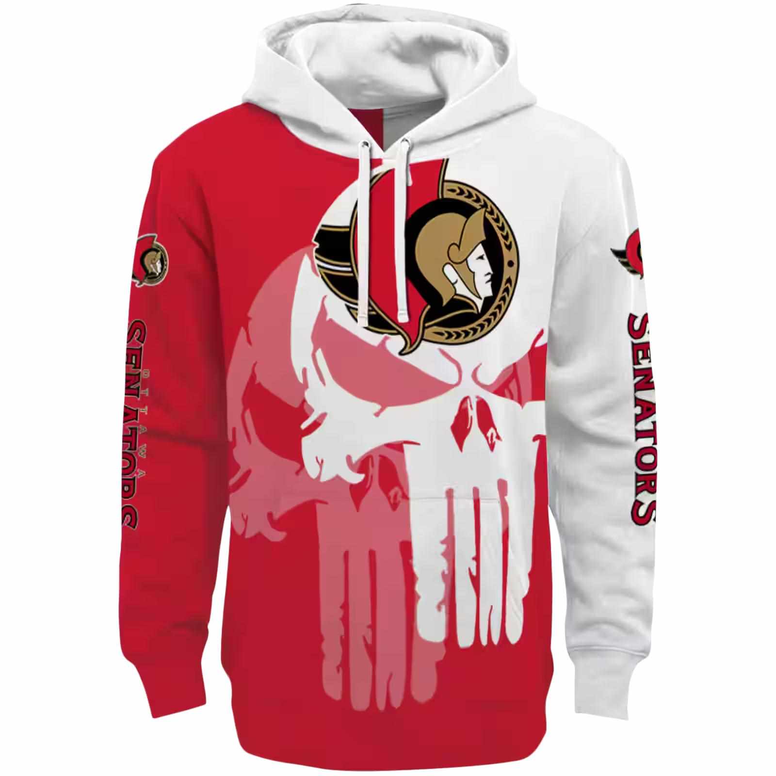 Ottawa Senators Graphic Punisher Red White Hoodie