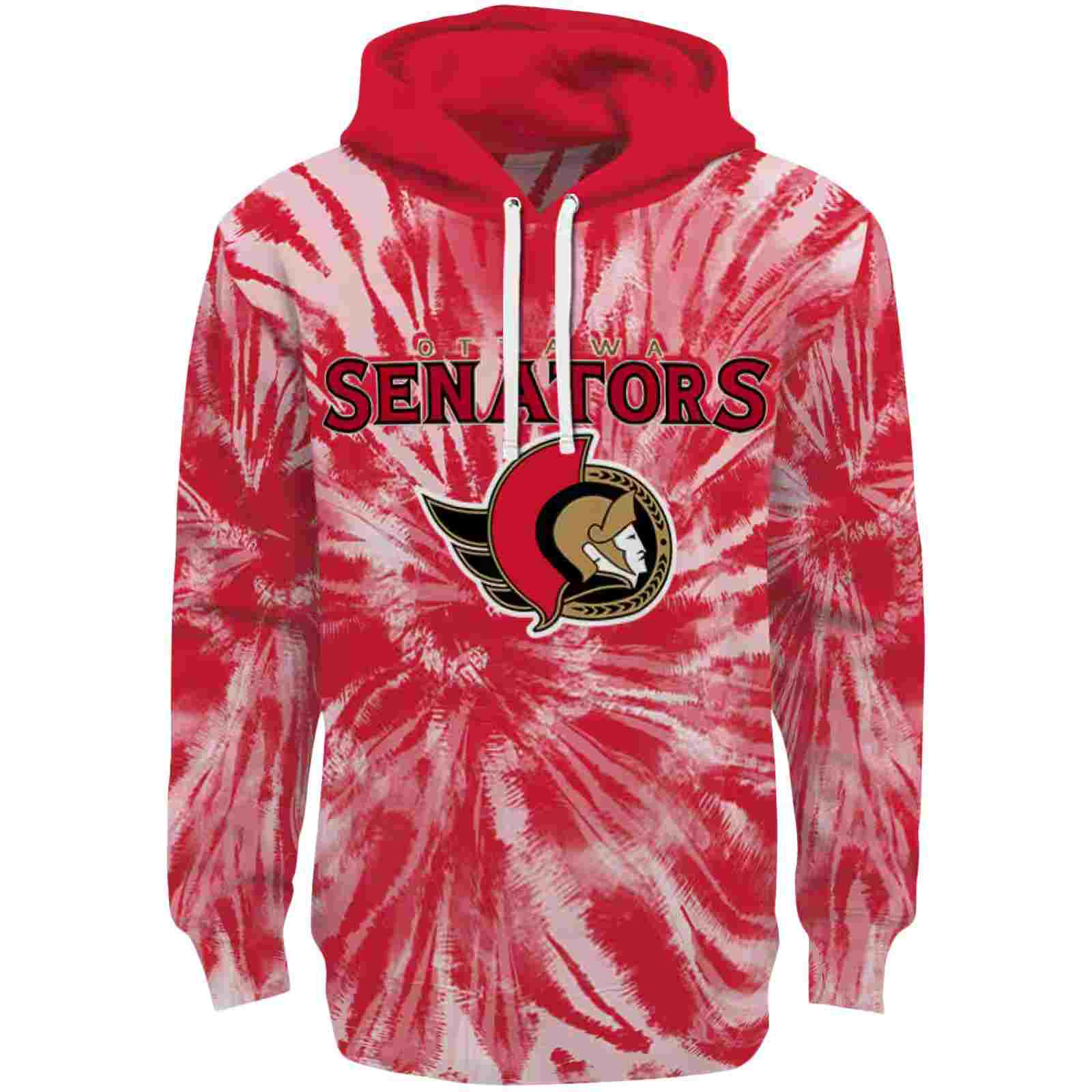 Ottawa Senators Tie Dye Pattern Red Hoodie