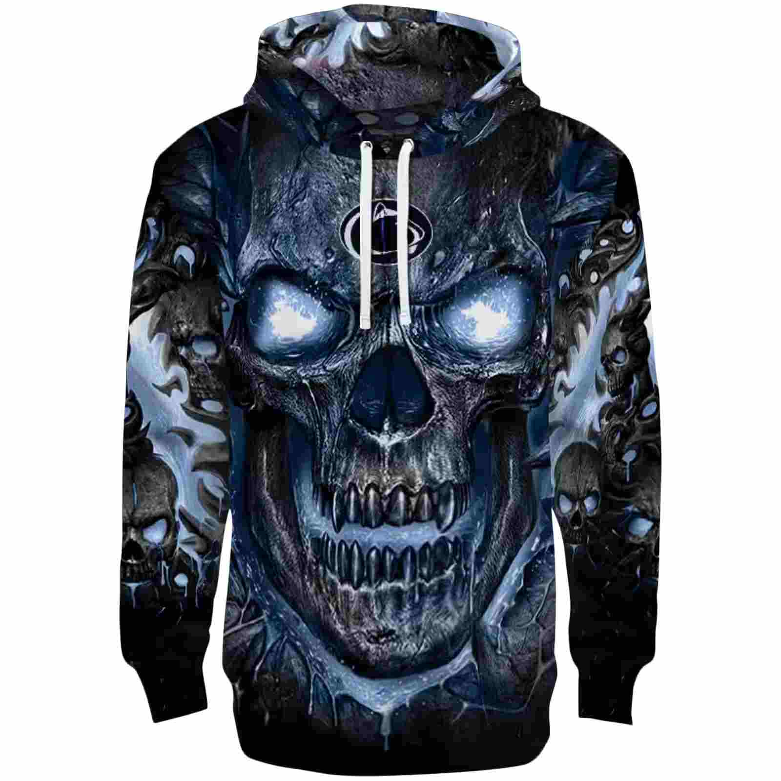 Penn State Nittany Lions Demonic Skull Blue Black Hoodie