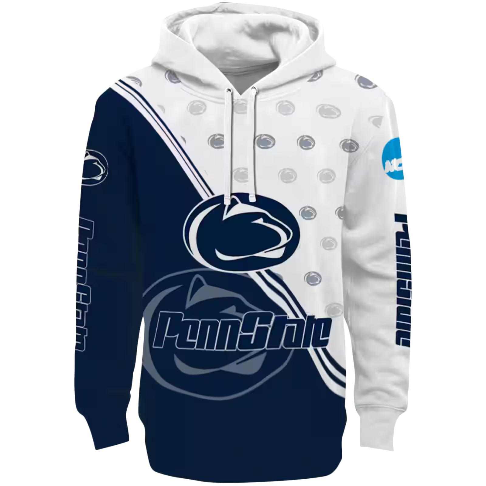 Penn State Nittany Lions Diagonal Stripe Blue White Hoodie