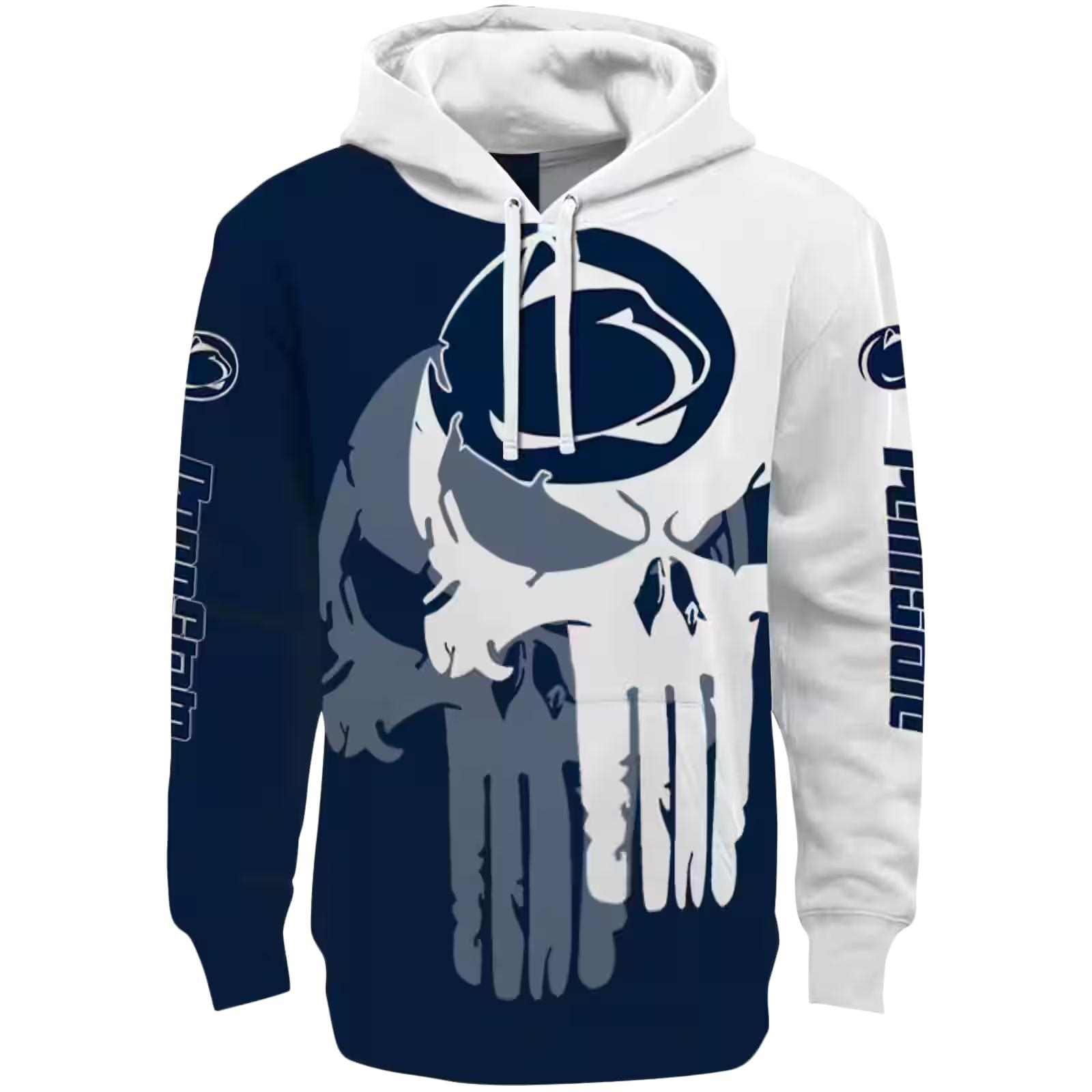 Penn State Nittany Lions Graphic Punisher Blue White Hoodie