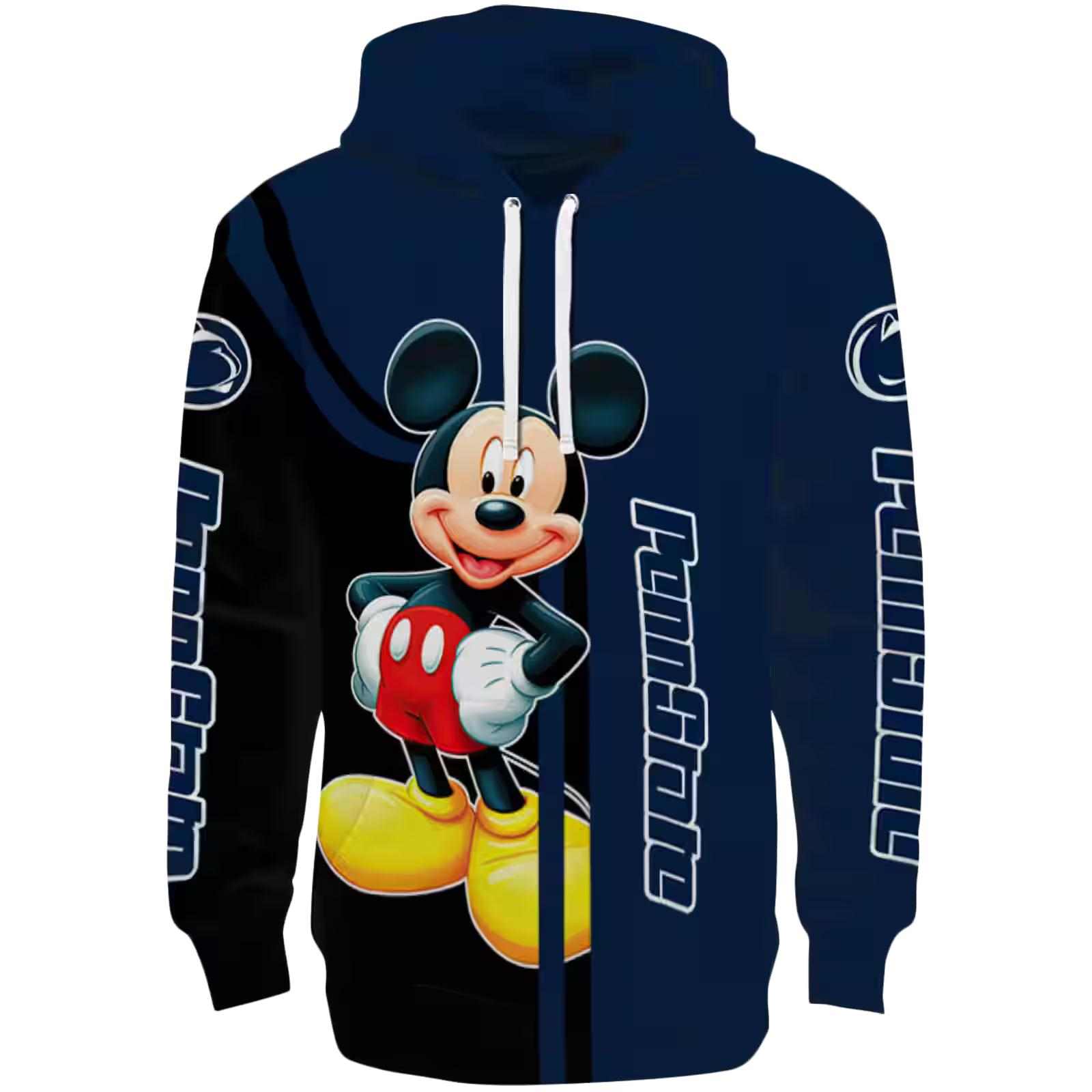 Penn State Nittany Lions Mickey Mouse Blue Black Hoodie