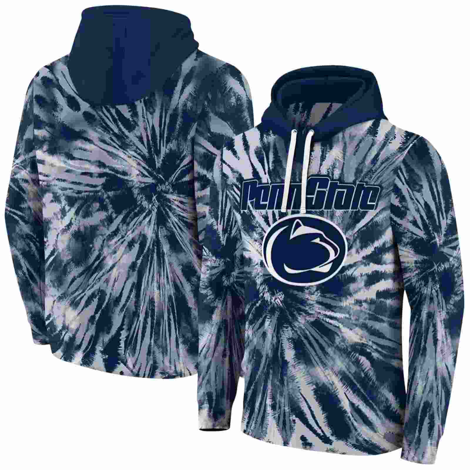 penn state nittany lions tie dye pattern blue hoodie fashion forward