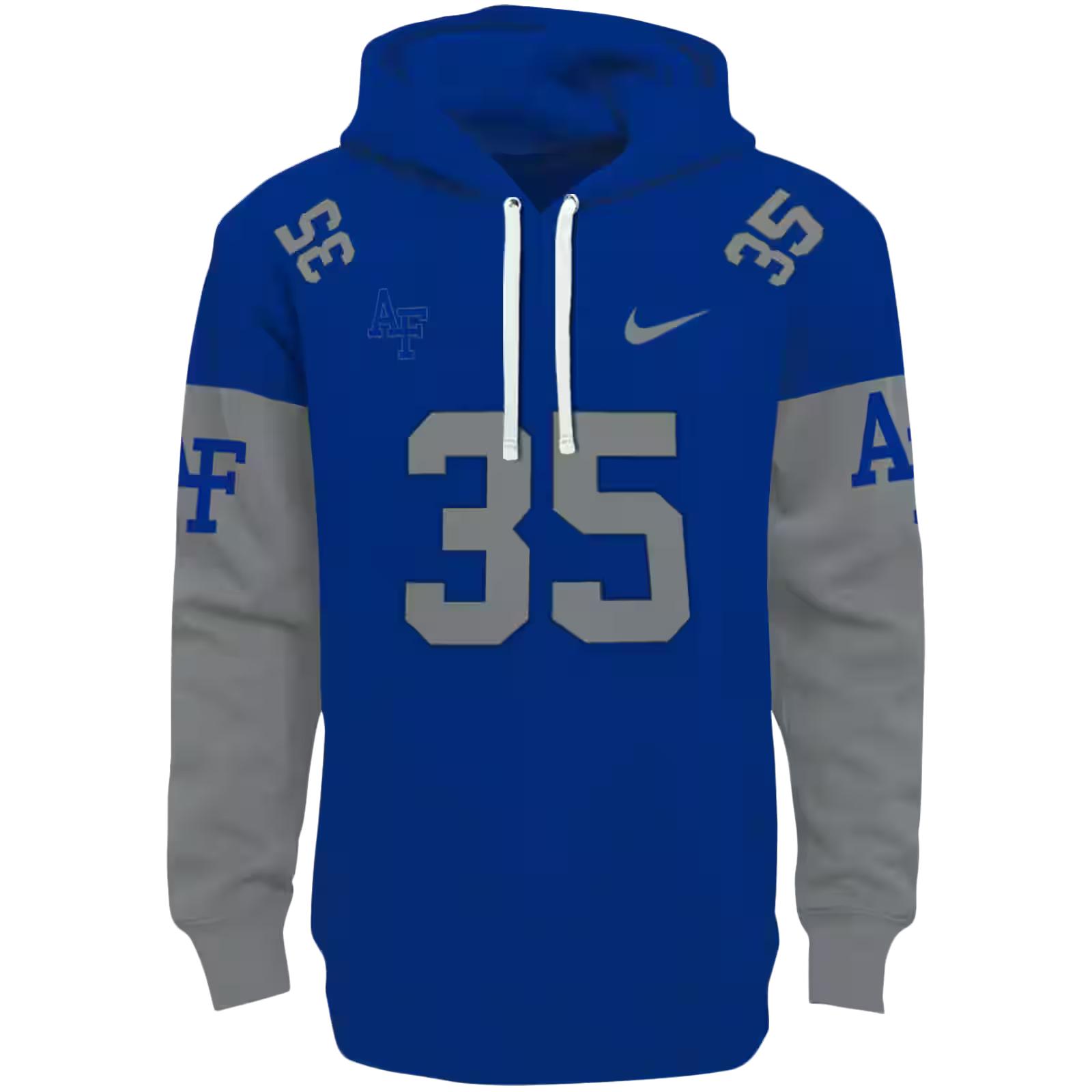Personalized Air Force Falcons Minimal Design Blue Hoodie