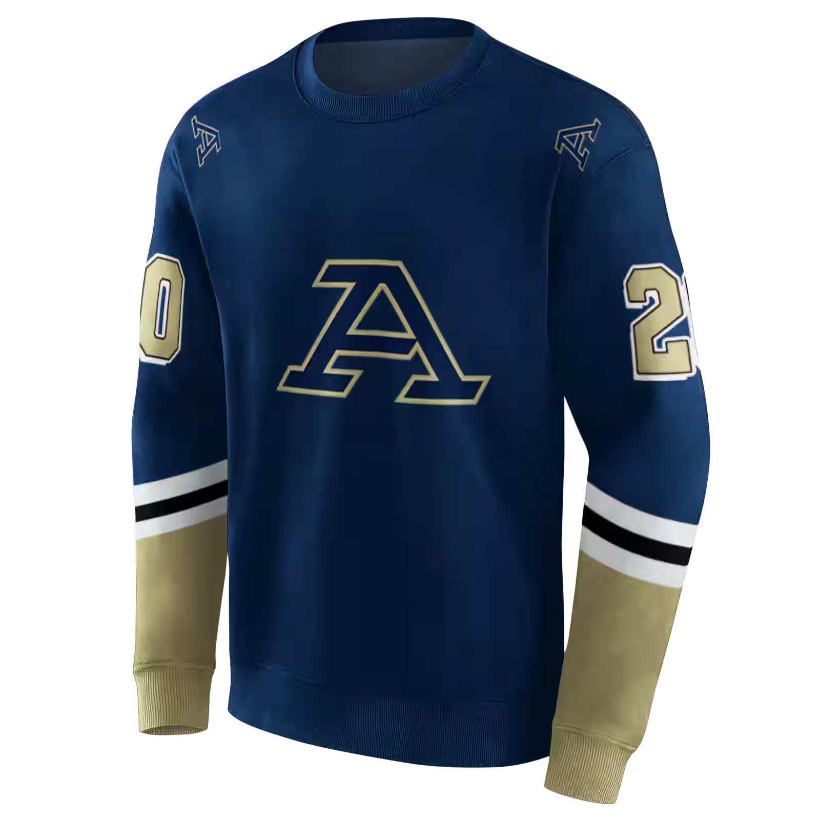 personalized akron zips striped sleeves blue hoodie new arrival