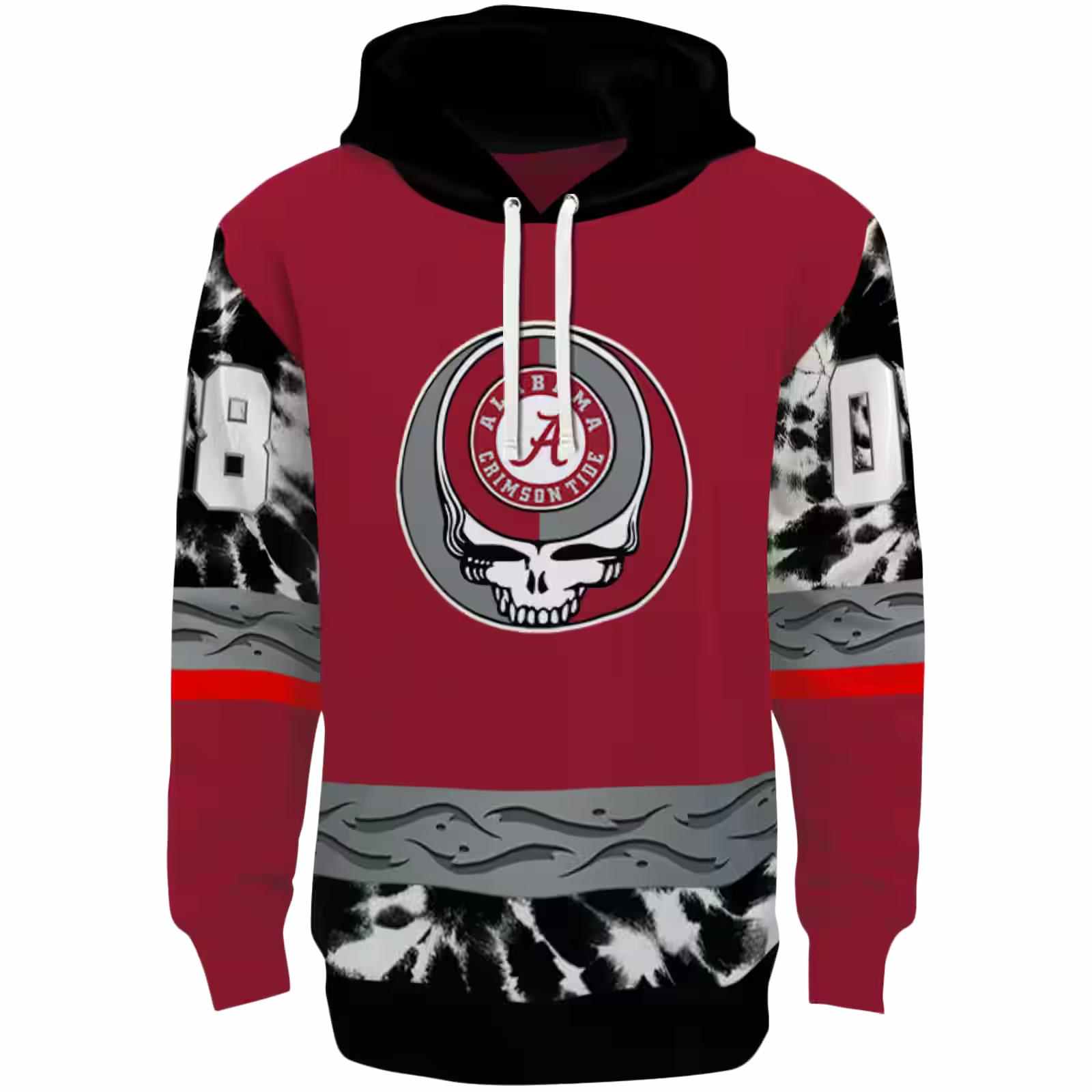 Personalized Alabama Crimson Tide Grateful Vibes Crimson Hoodie