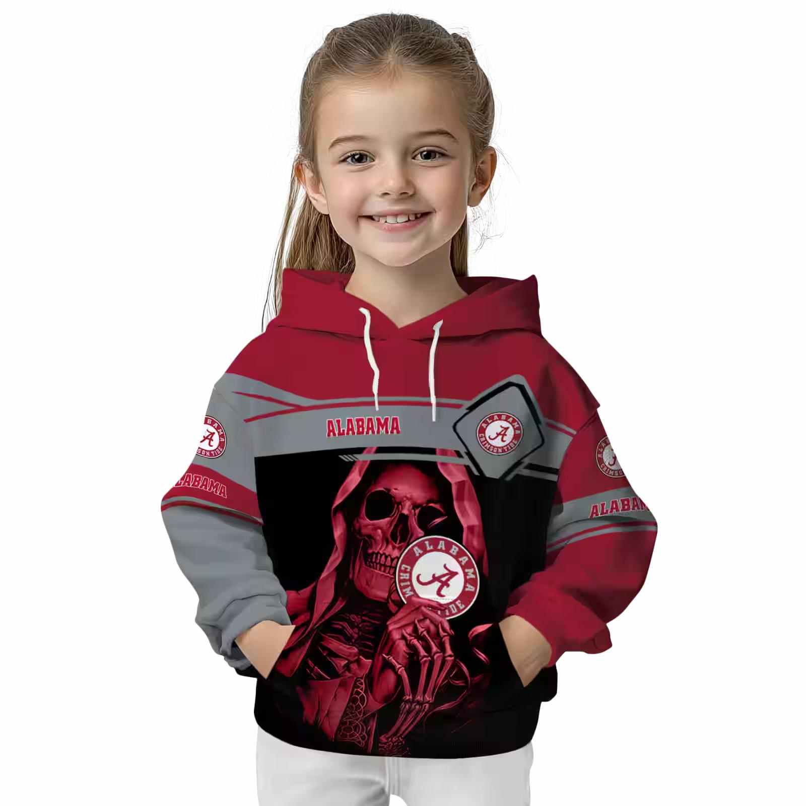 personalized alabama crimson tide grim reaper crimson black hoodie top rated