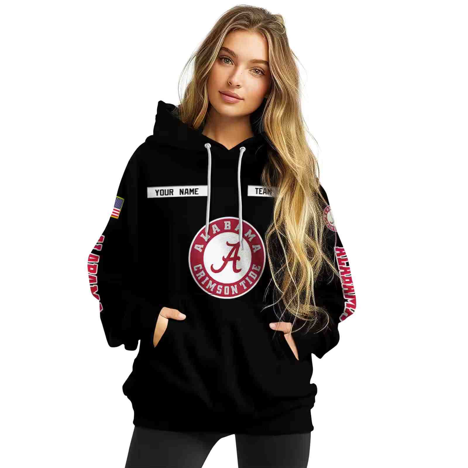 personalized alabama crimson tide punisher skull black hoodie high quality