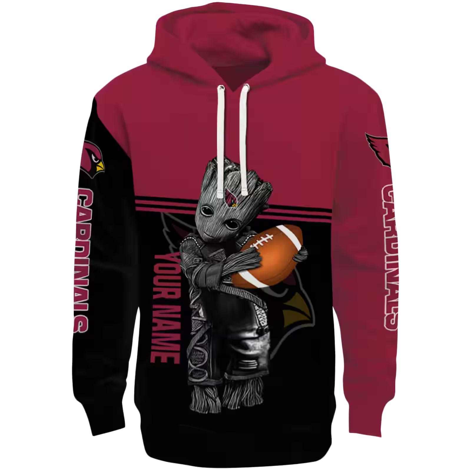 Personalized Arizona Cardinals Baby Groot Red Black Hoodie