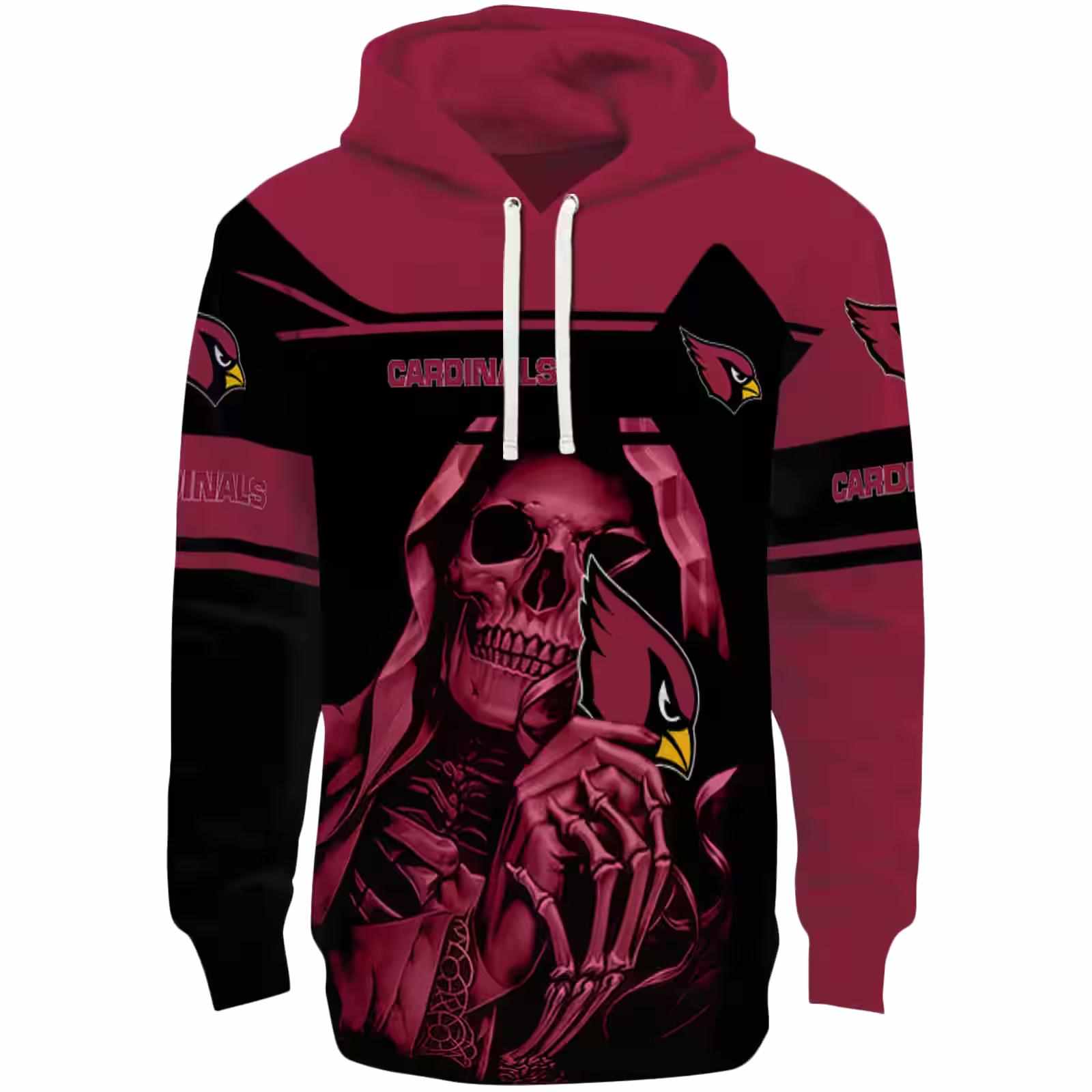 Personalized Arizona Cardinals Grim Reaper Red Black Hoodie