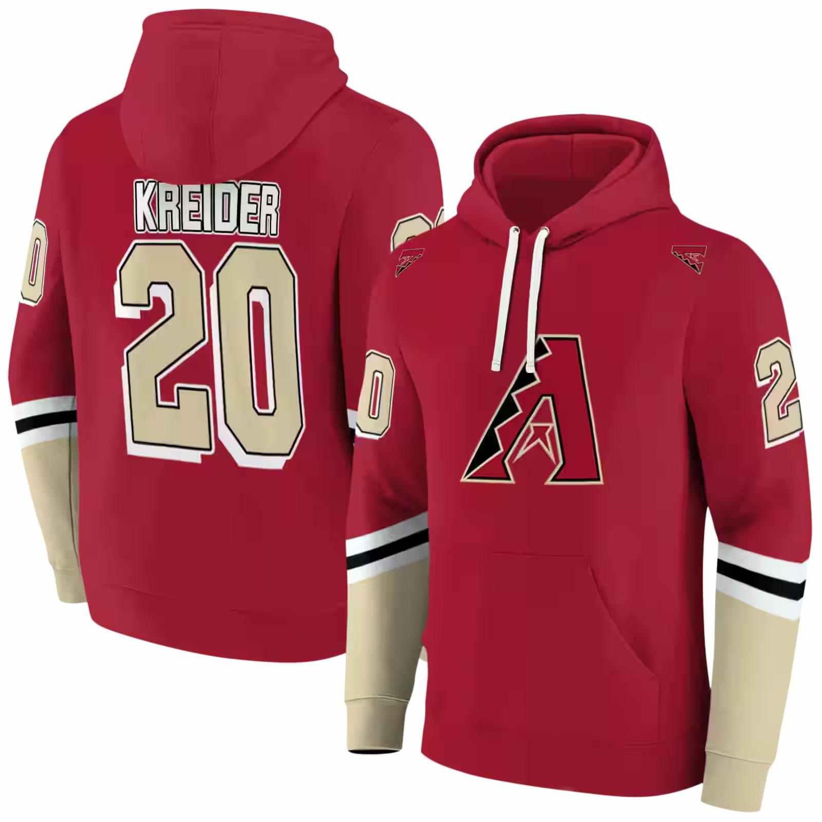 personalized arizona diamondbacks striped sleeves red hoodie fashion forward