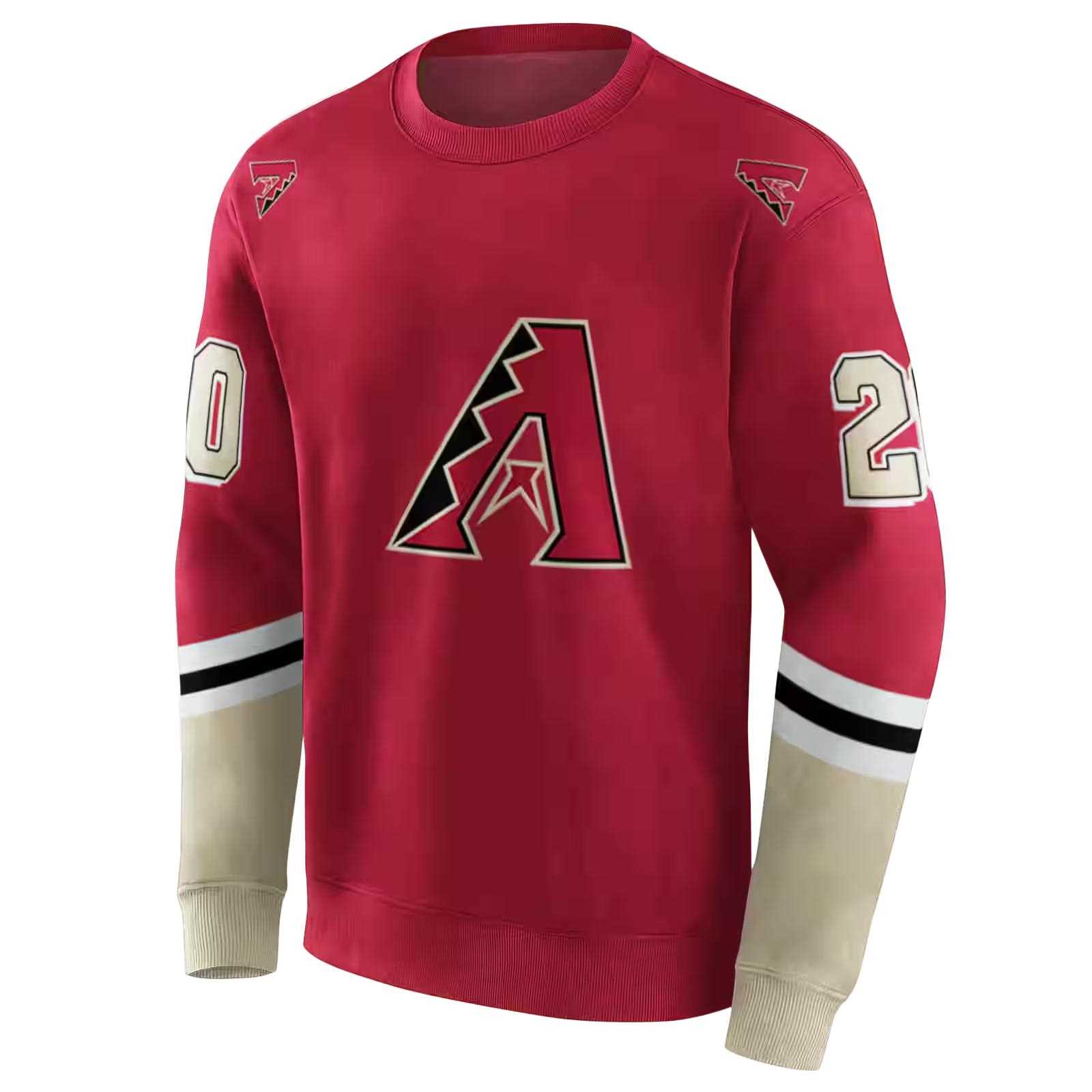 personalized arizona diamondbacks striped sleeves red hoodie new arrival