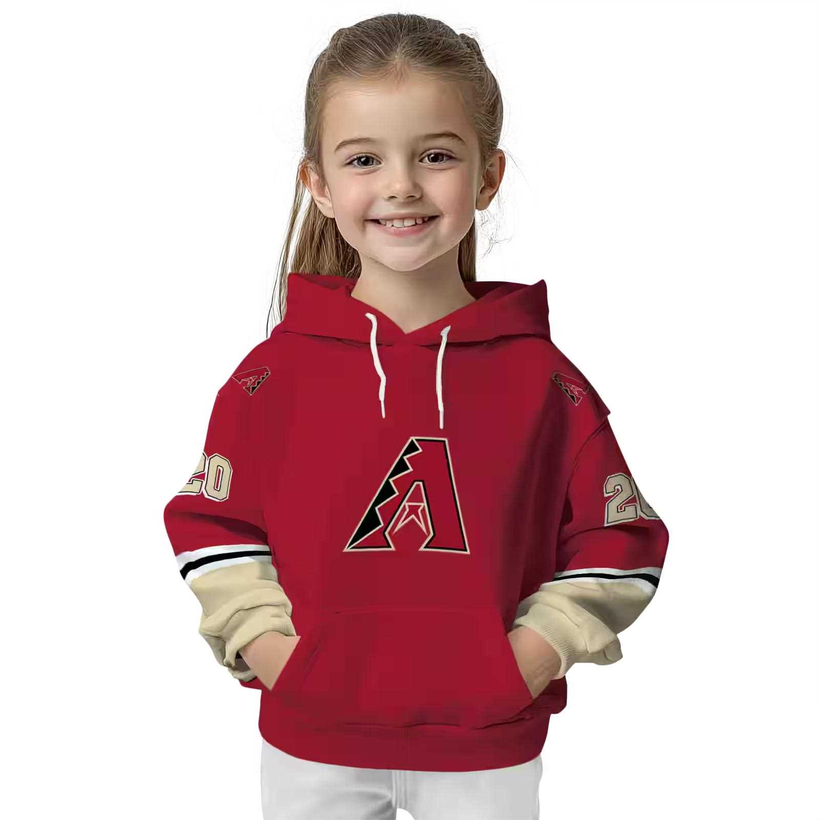 personalized arizona diamondbacks striped sleeves red hoodie top rated