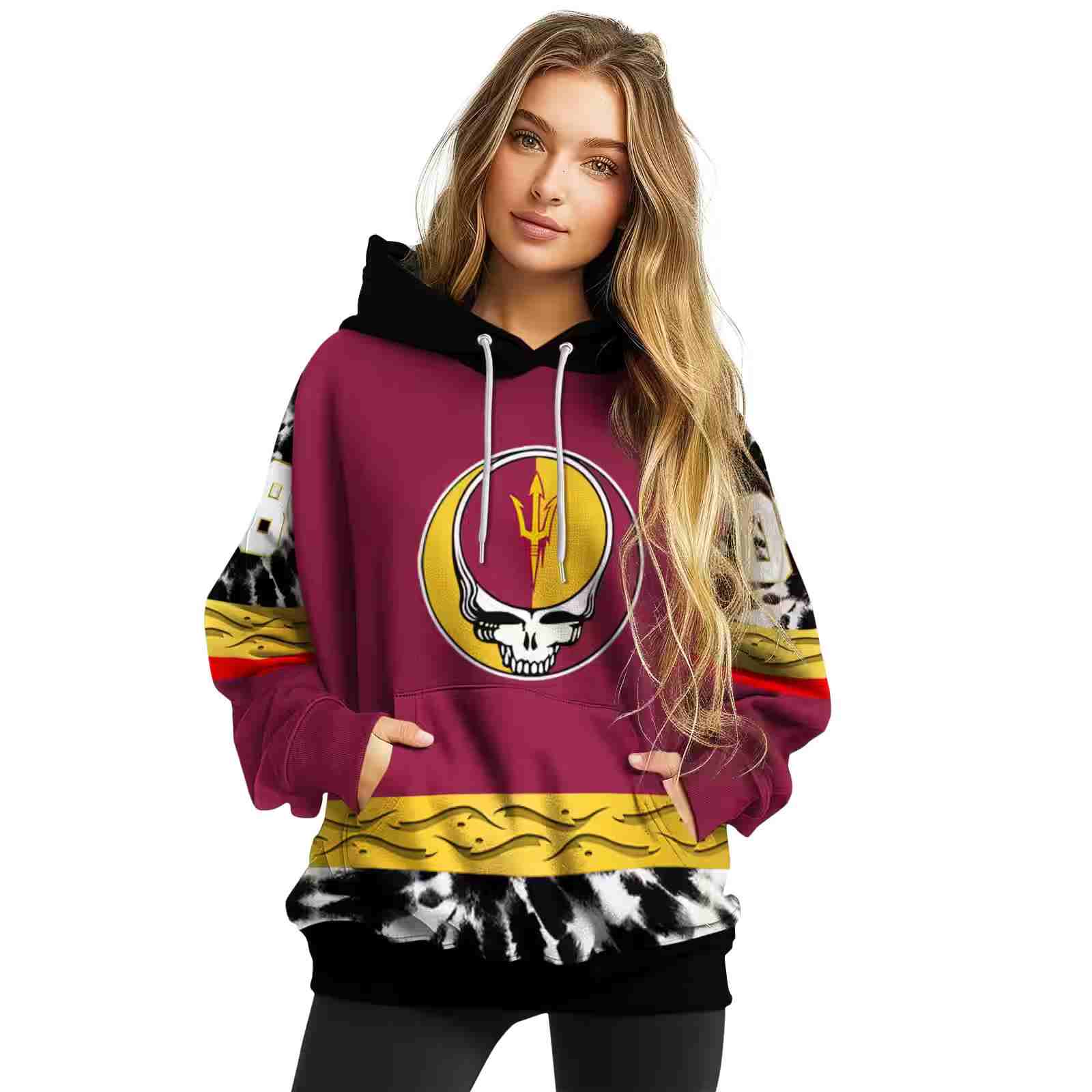 personalized arizona state sun devils grateful vibes maroon hoodie high quality