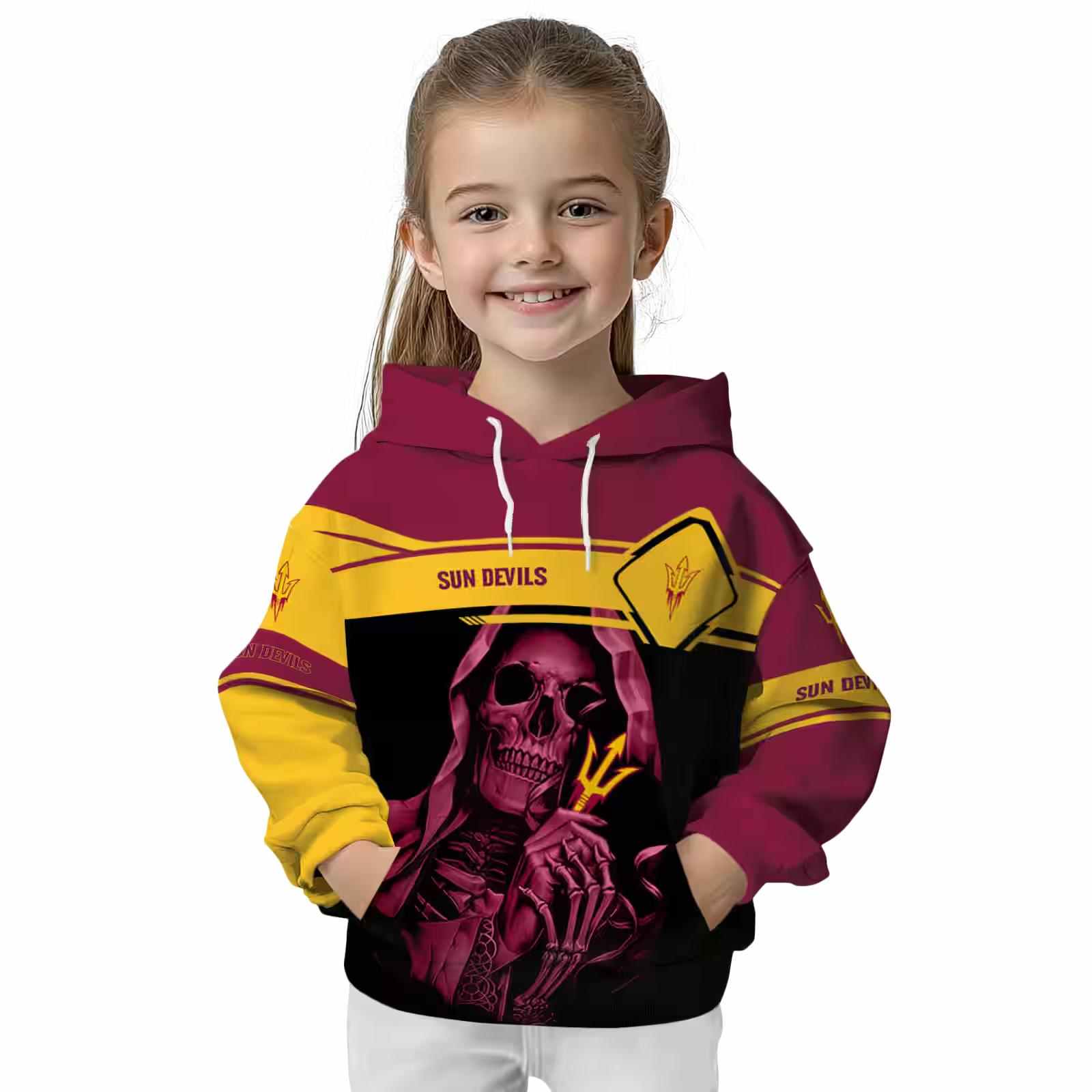 personalized arizona state sun devils grim reaper maroon black hoodie top rated