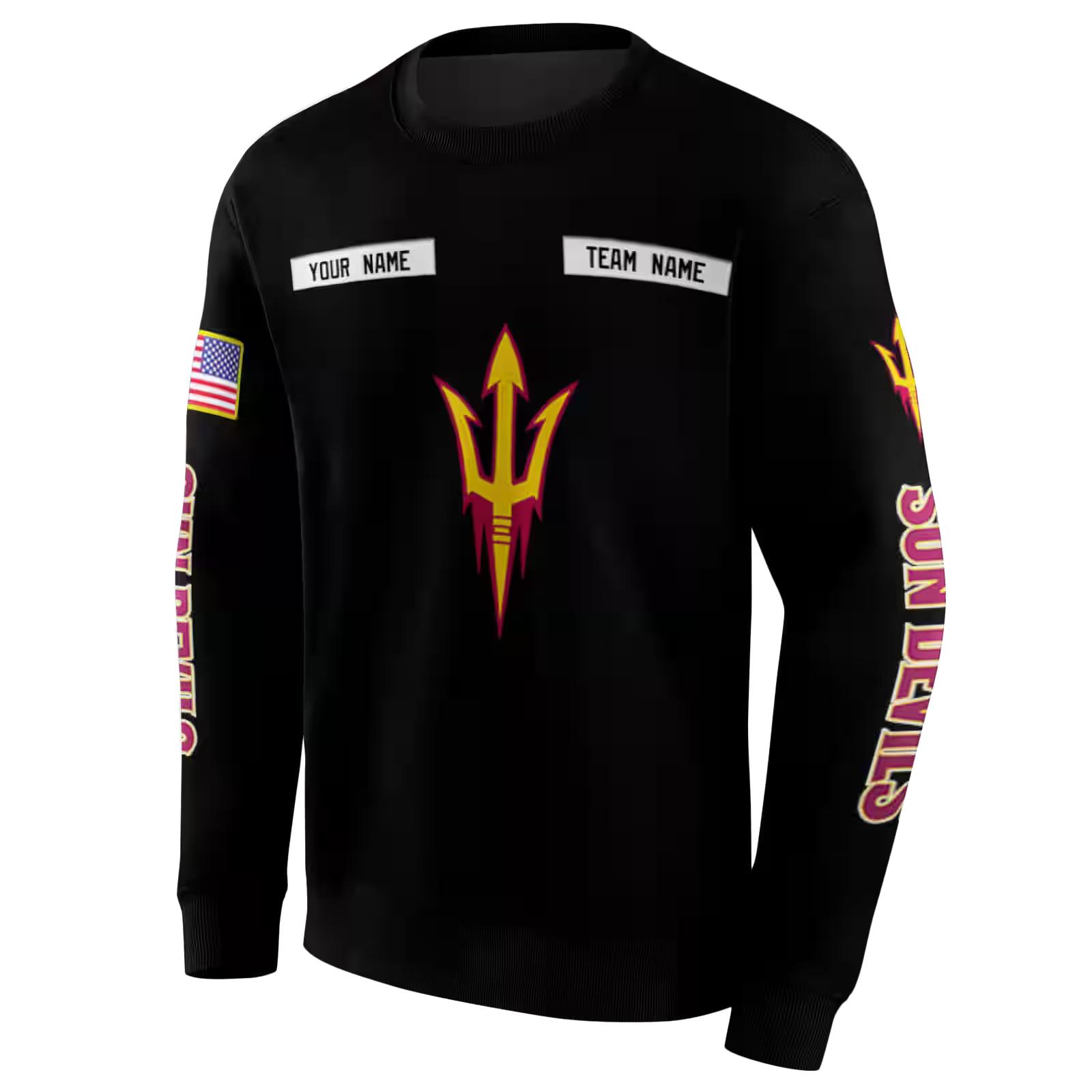 personalized arizona state sun devils punisher skull black hoodie new arrival