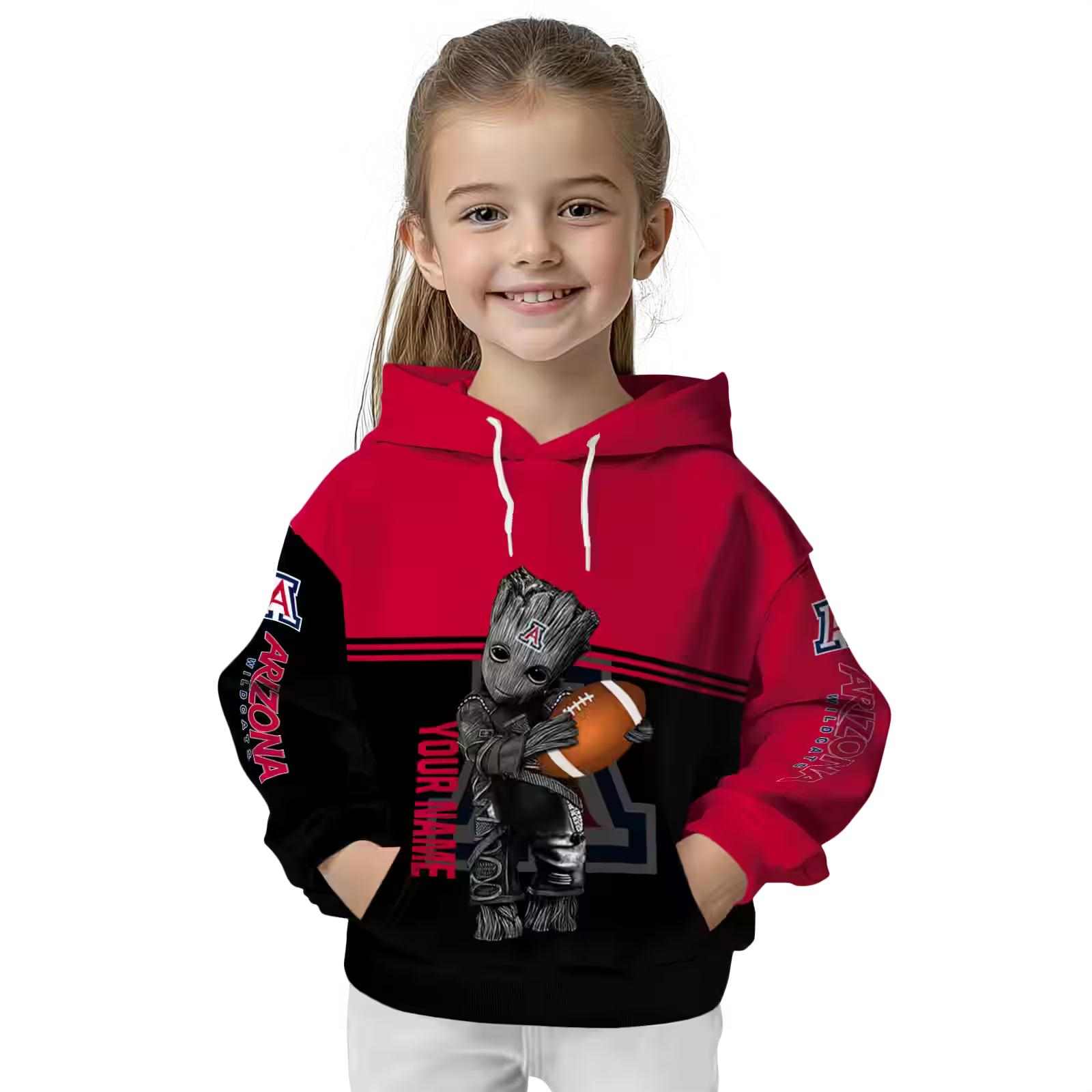 personalized arizona wildcats baby groot red black hoodie top rated