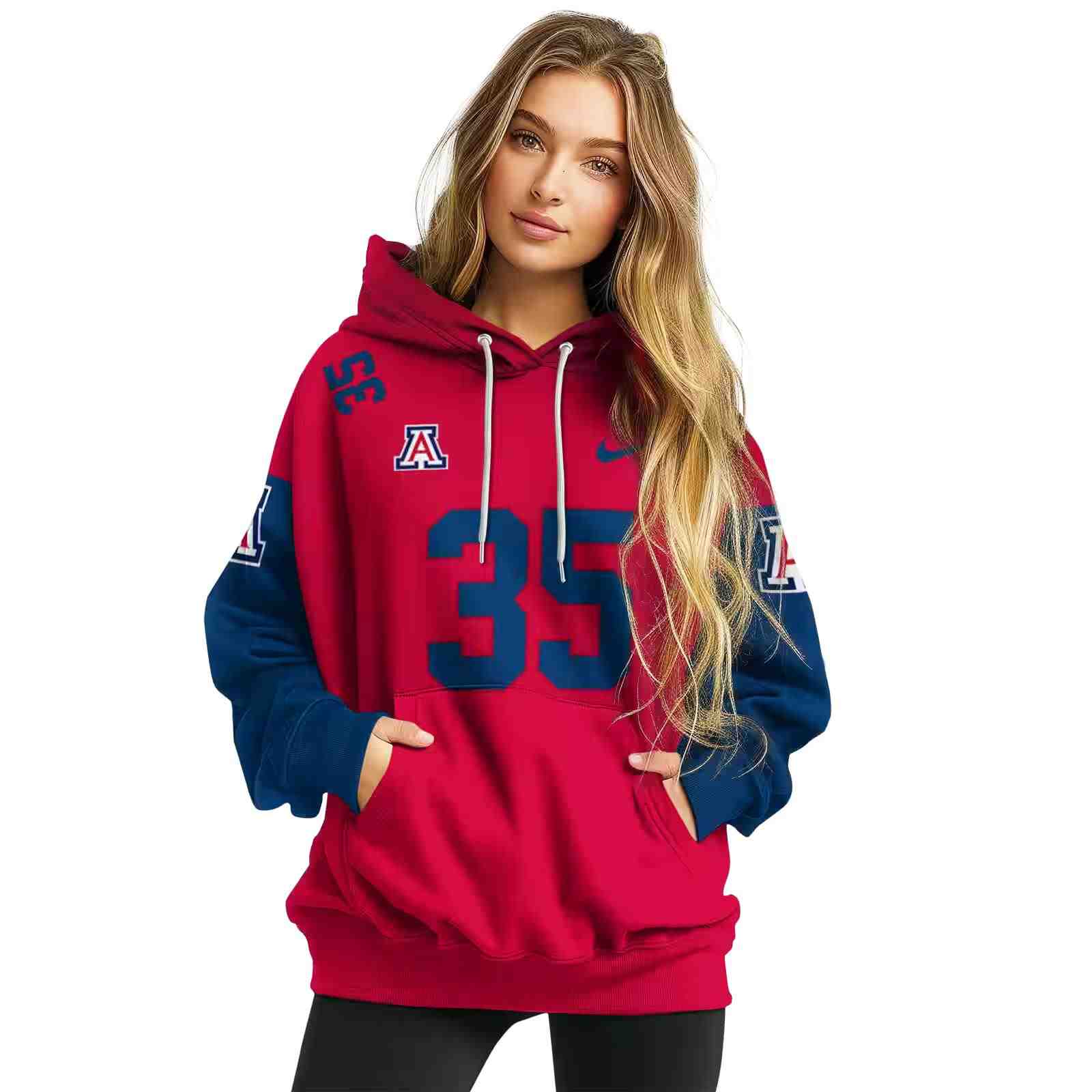 personalized arizona wildcats minimal design red hoodie high quality