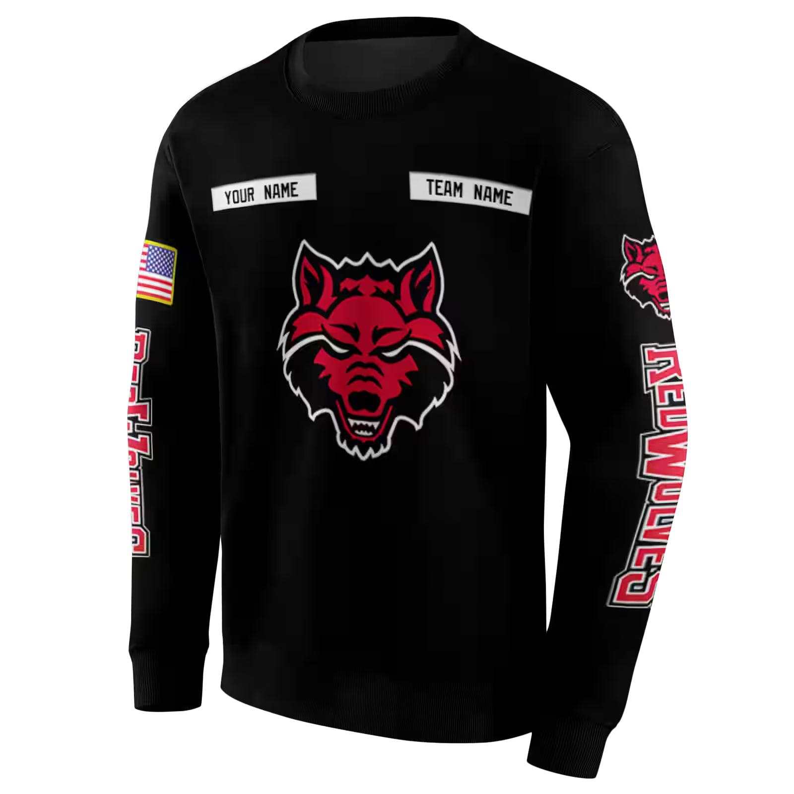 personalized arkansas state red wolves punisher skull black hoodie new arrival