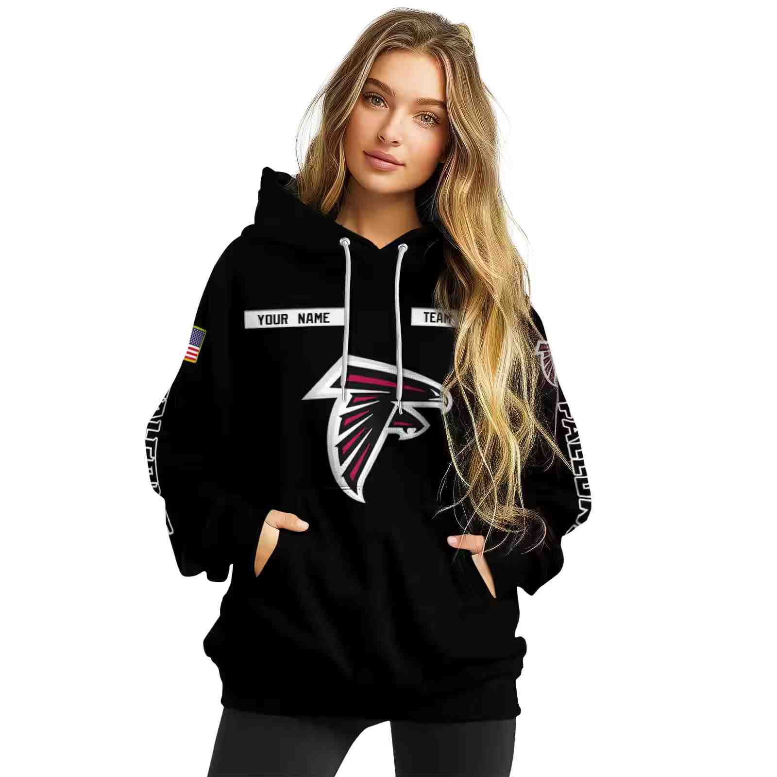 personalized atlanta falcons punisher skull black hoodie high quality