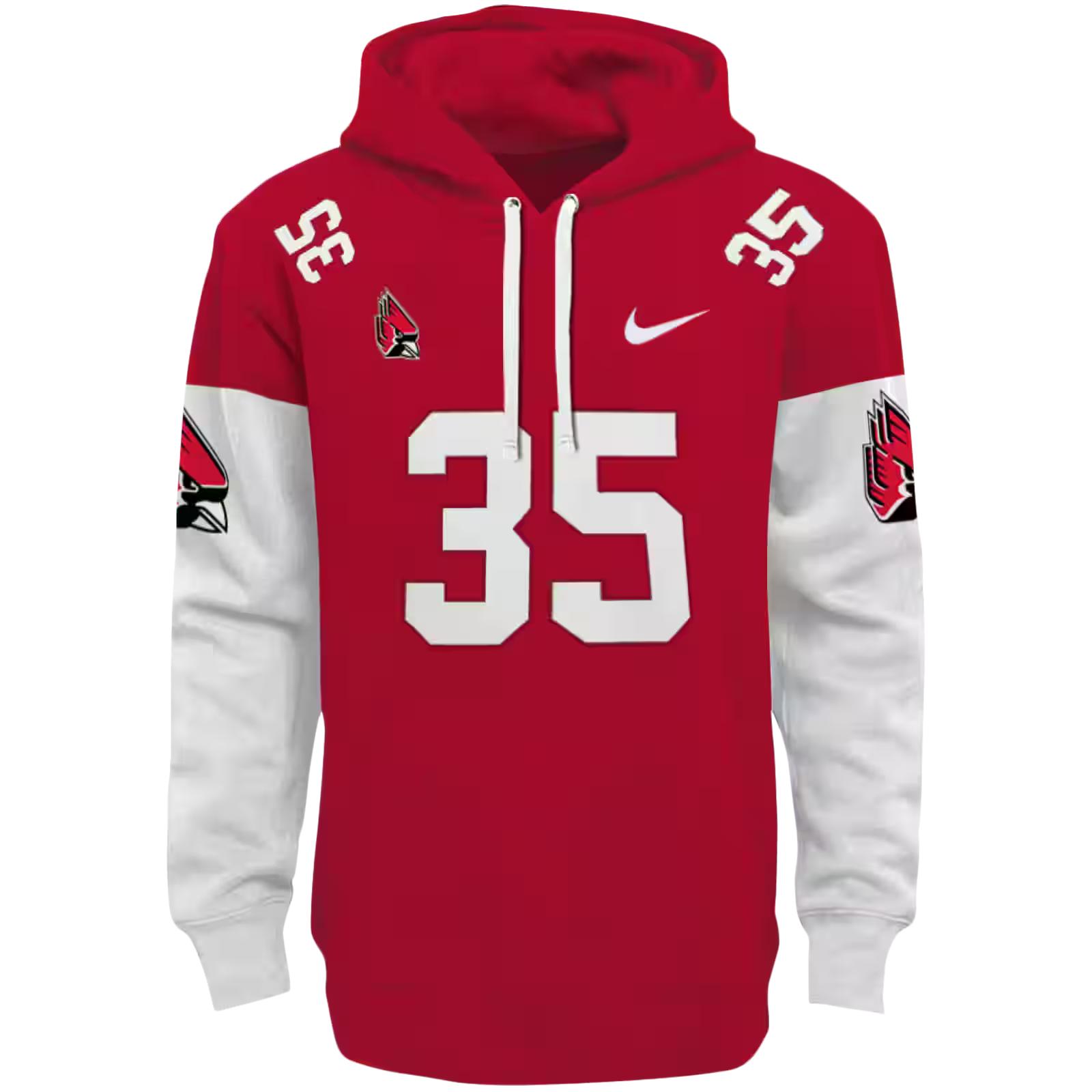 Personalized Ball State Cardinals Minimal Design Red Hoodie