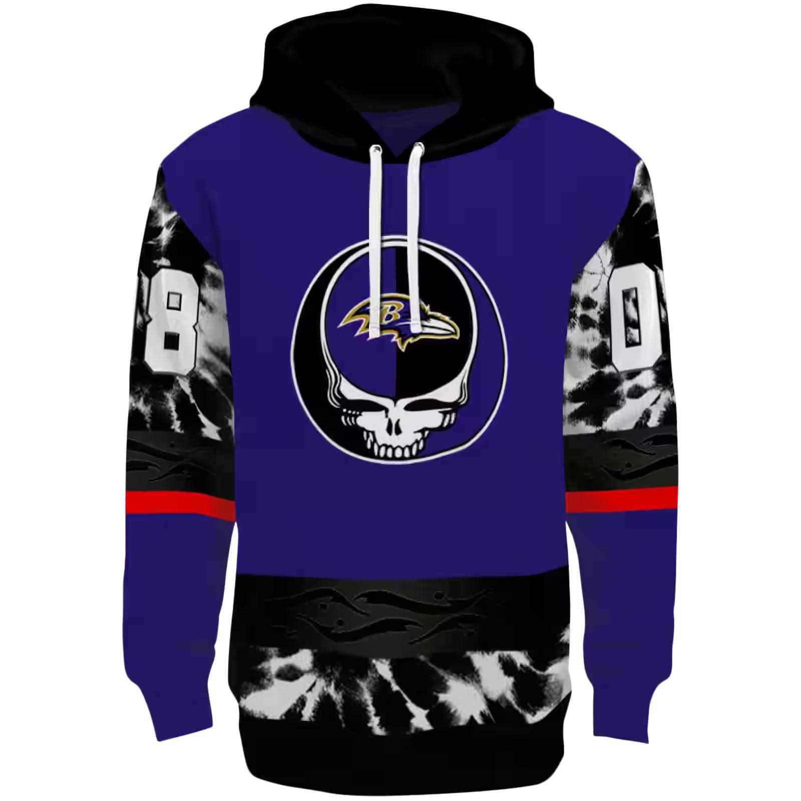 Personalized Baltimore Ravens Grateful Vibes Purple Hoodie