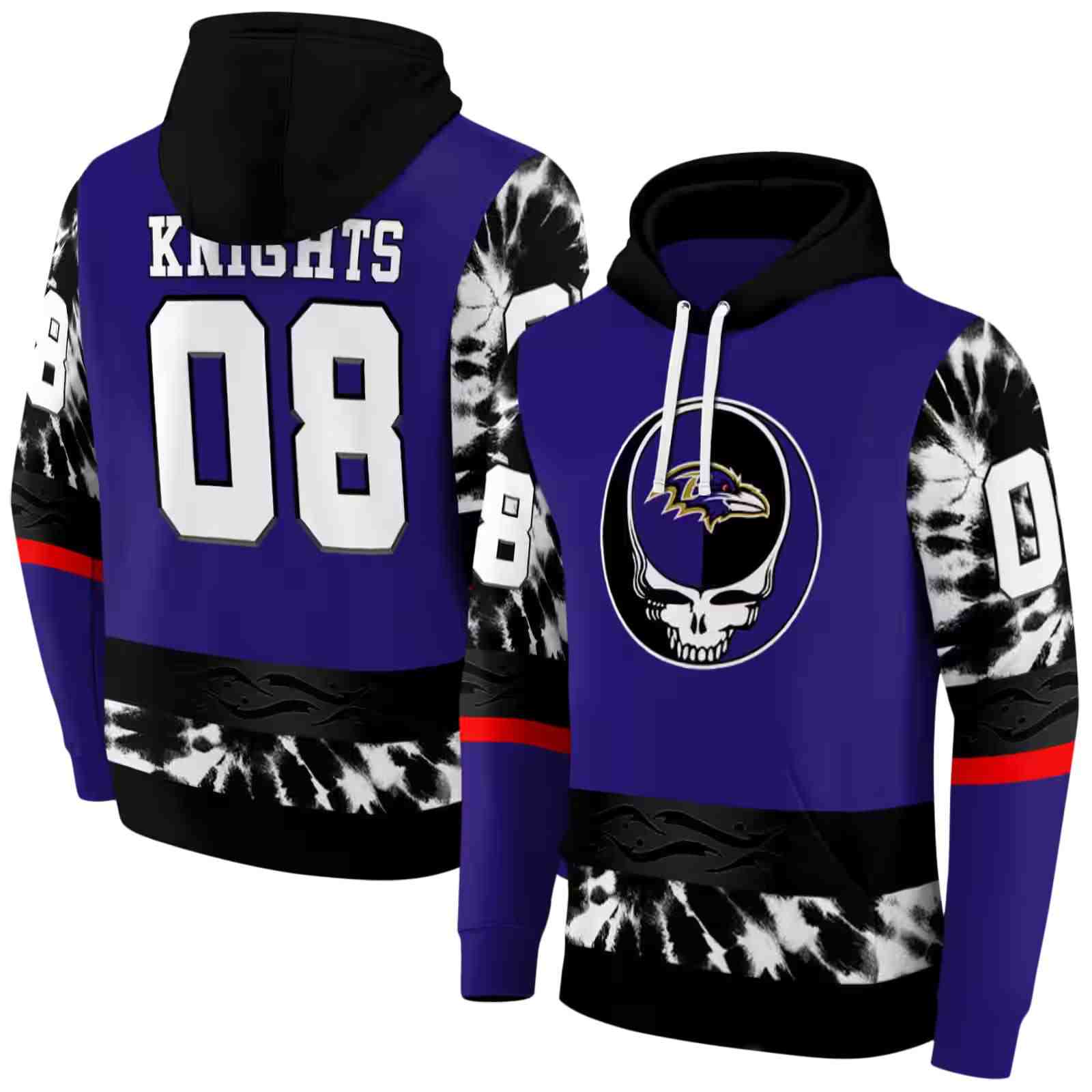 personalized baltimore ravens grateful vibes purple hoodie fashion forward