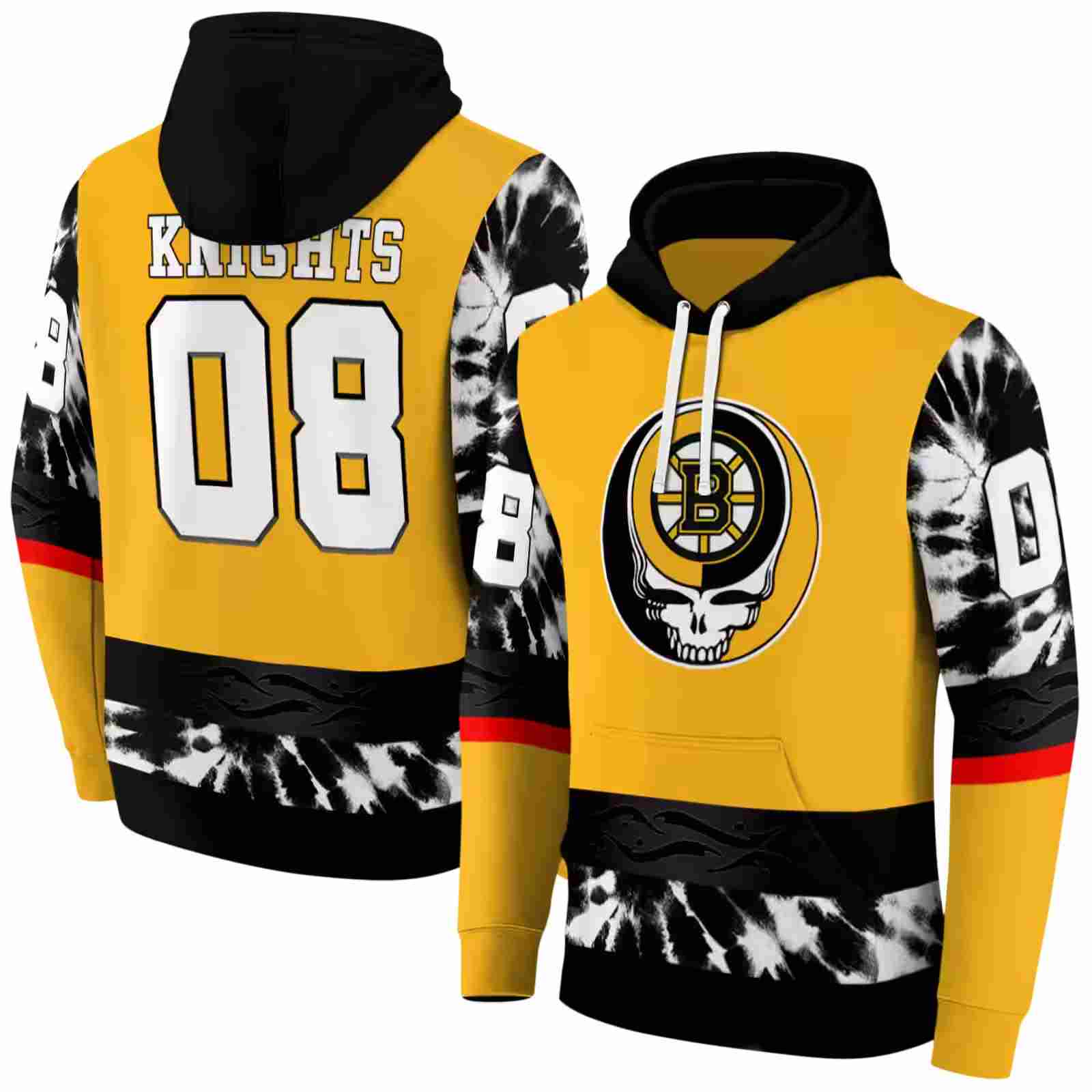 personalized boston bruins grateful vibes gold hoodie fashion forward