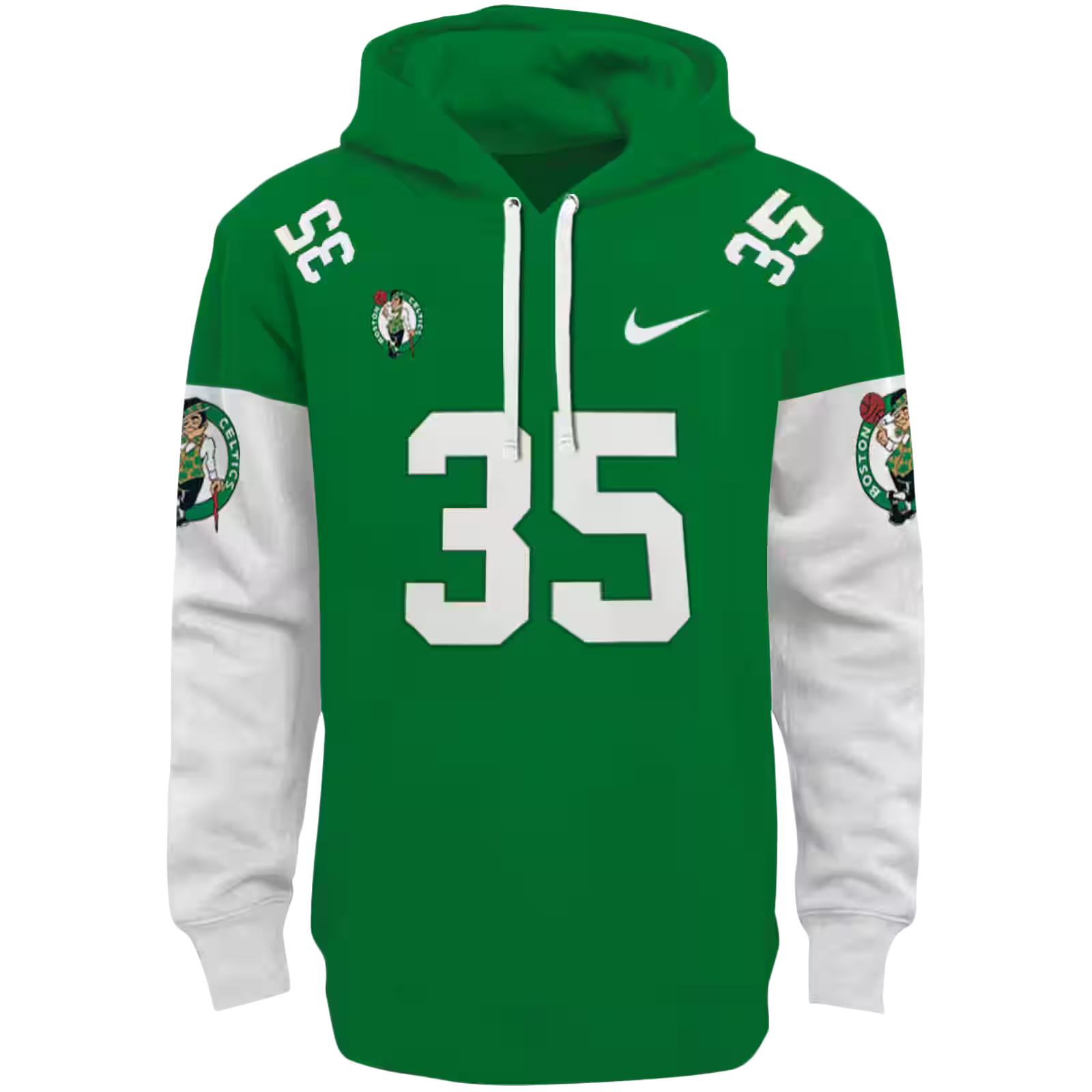 Personalized Boston Celtics Minimal Design Green Hoodie