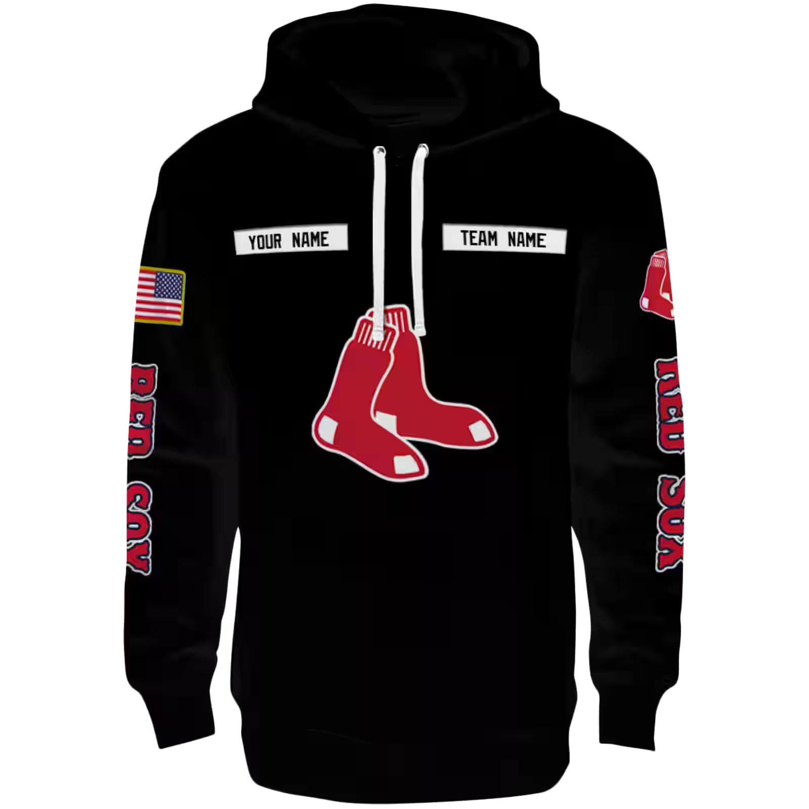Personalized Boston Red Sox Punisher Skull Black Hoodie