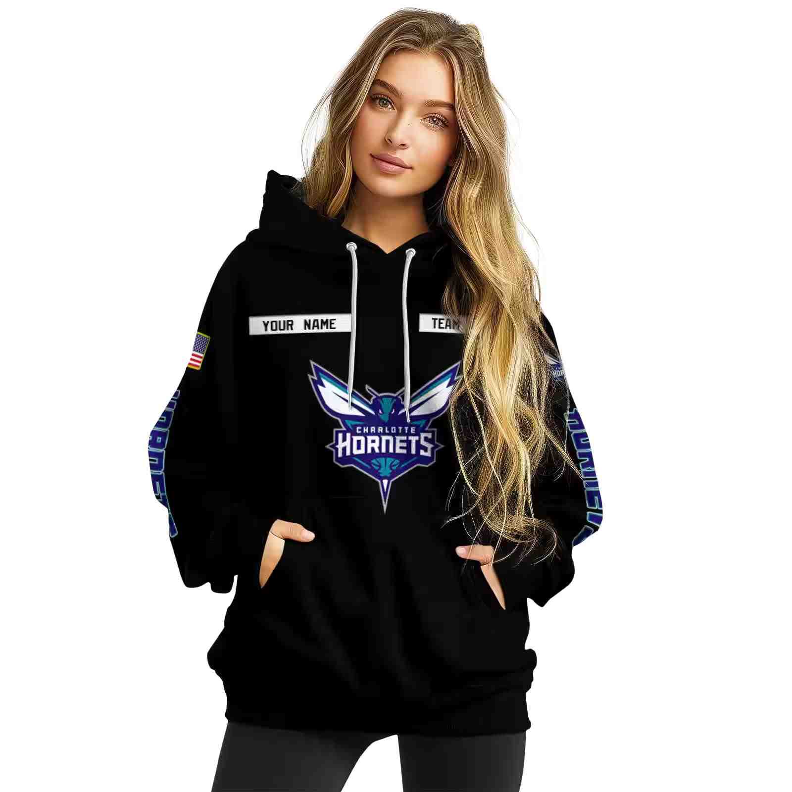 personalized charlotte hornets punisher skull black hoodie high quality