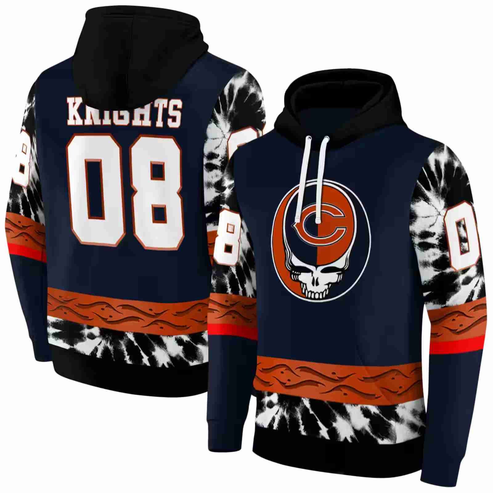 personalized chicago bears grateful vibes blue hoodie fashion forward