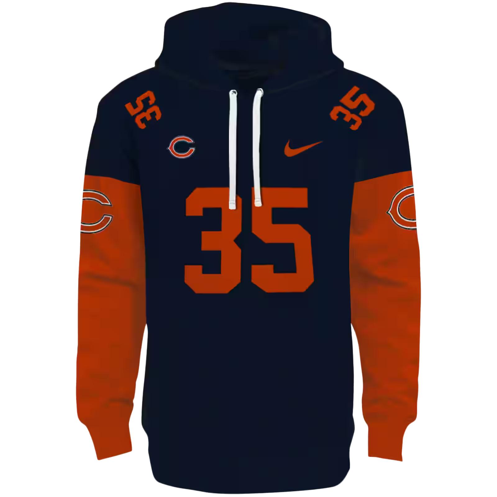 Personalized Chicago Bears Minimal Design Blue Hoodie