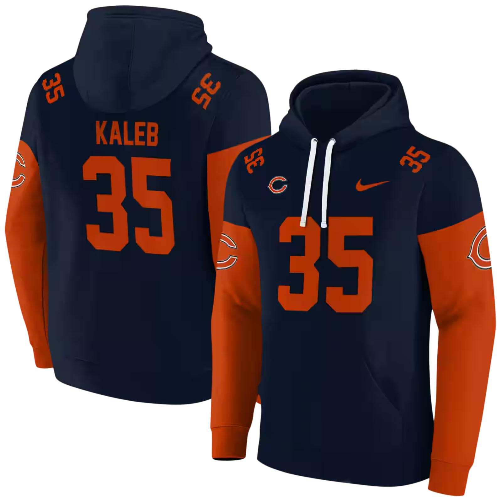 personalized chicago bears minimal design blue hoodie fashion forward