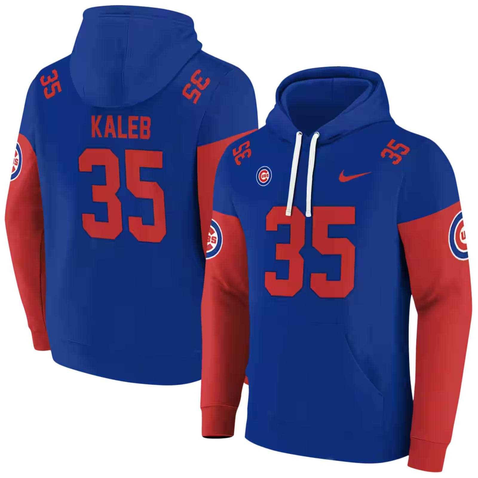 personalized chicago cubs minimal design blue hoodie fashion forward