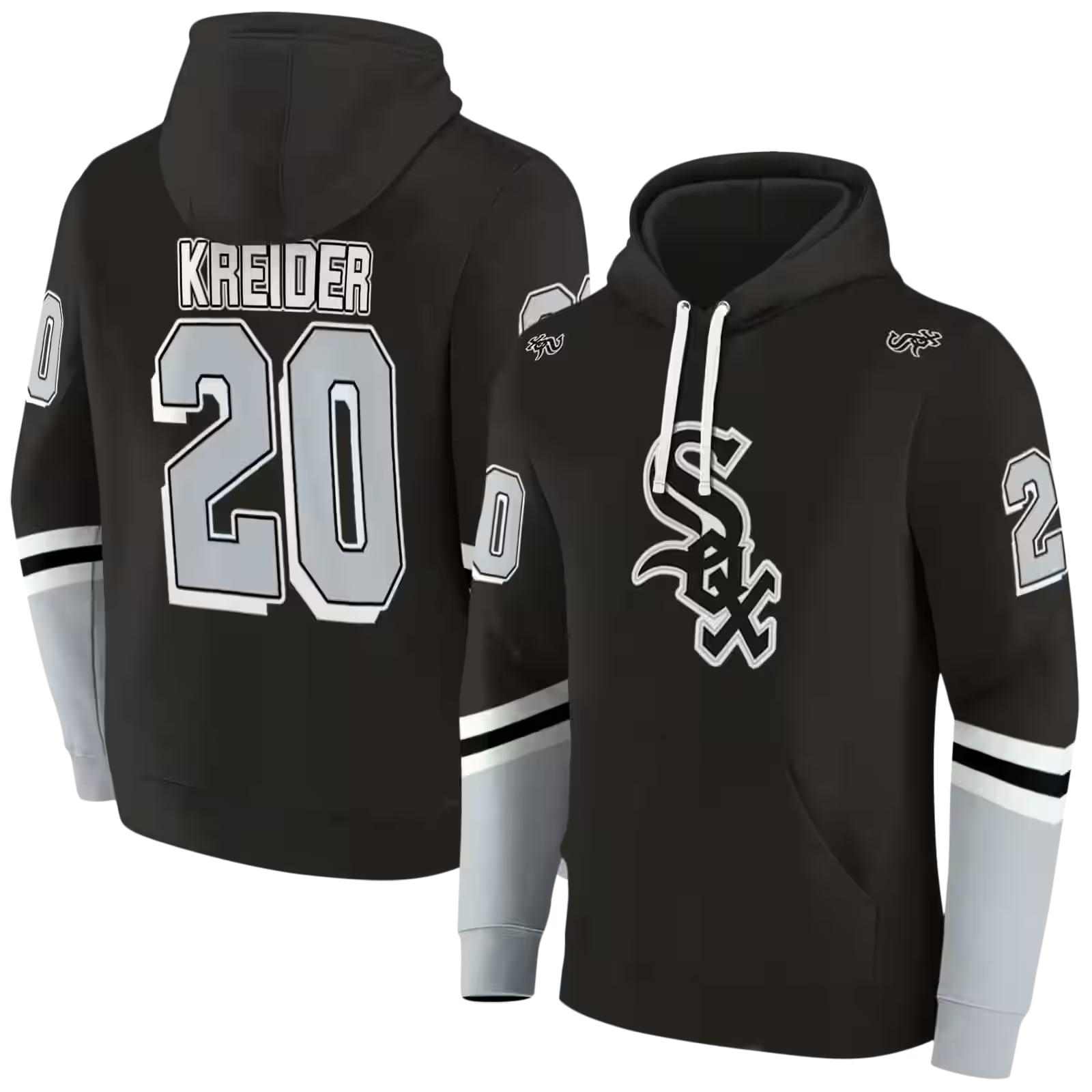 personalized chicago white sox striped sleeves black hoodie fashion forward