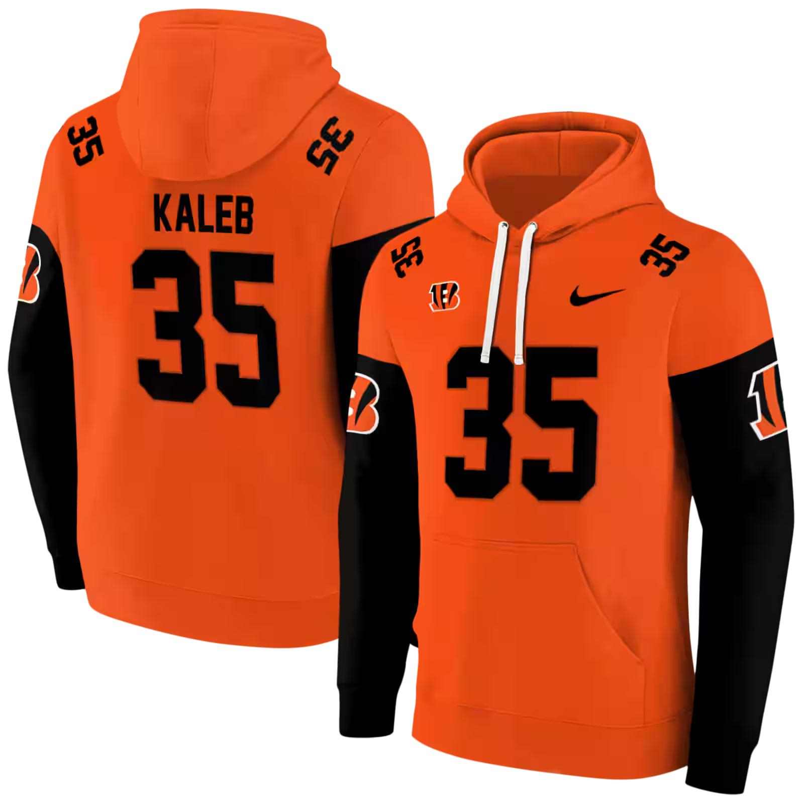 personalized cincinnati bengals minimal design orange hoodie fashion forward