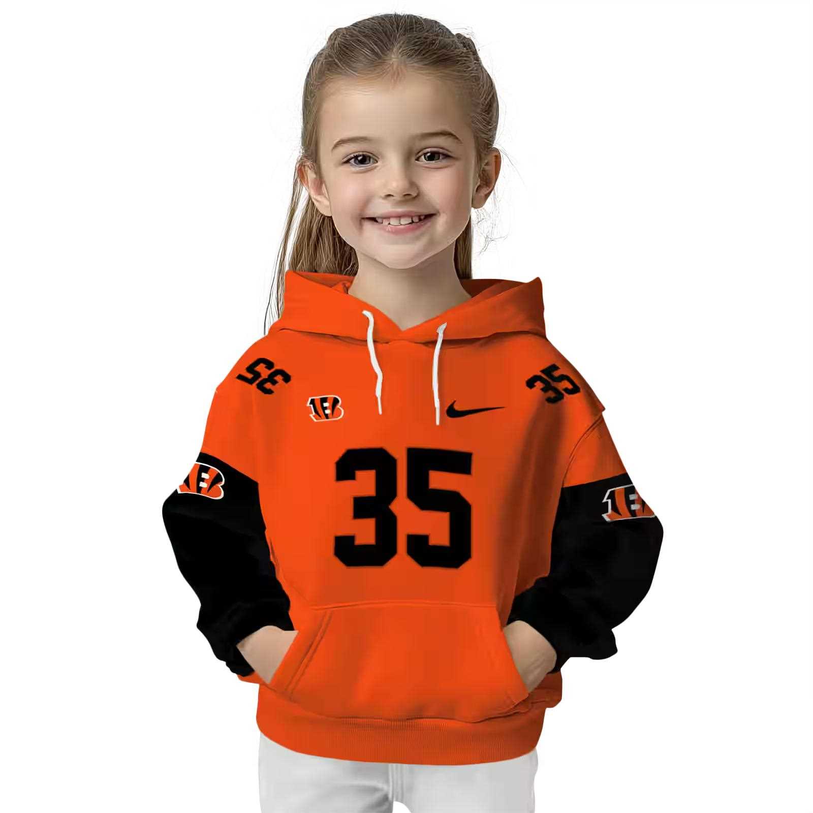 personalized cincinnati bengals minimal design orange hoodie top rated