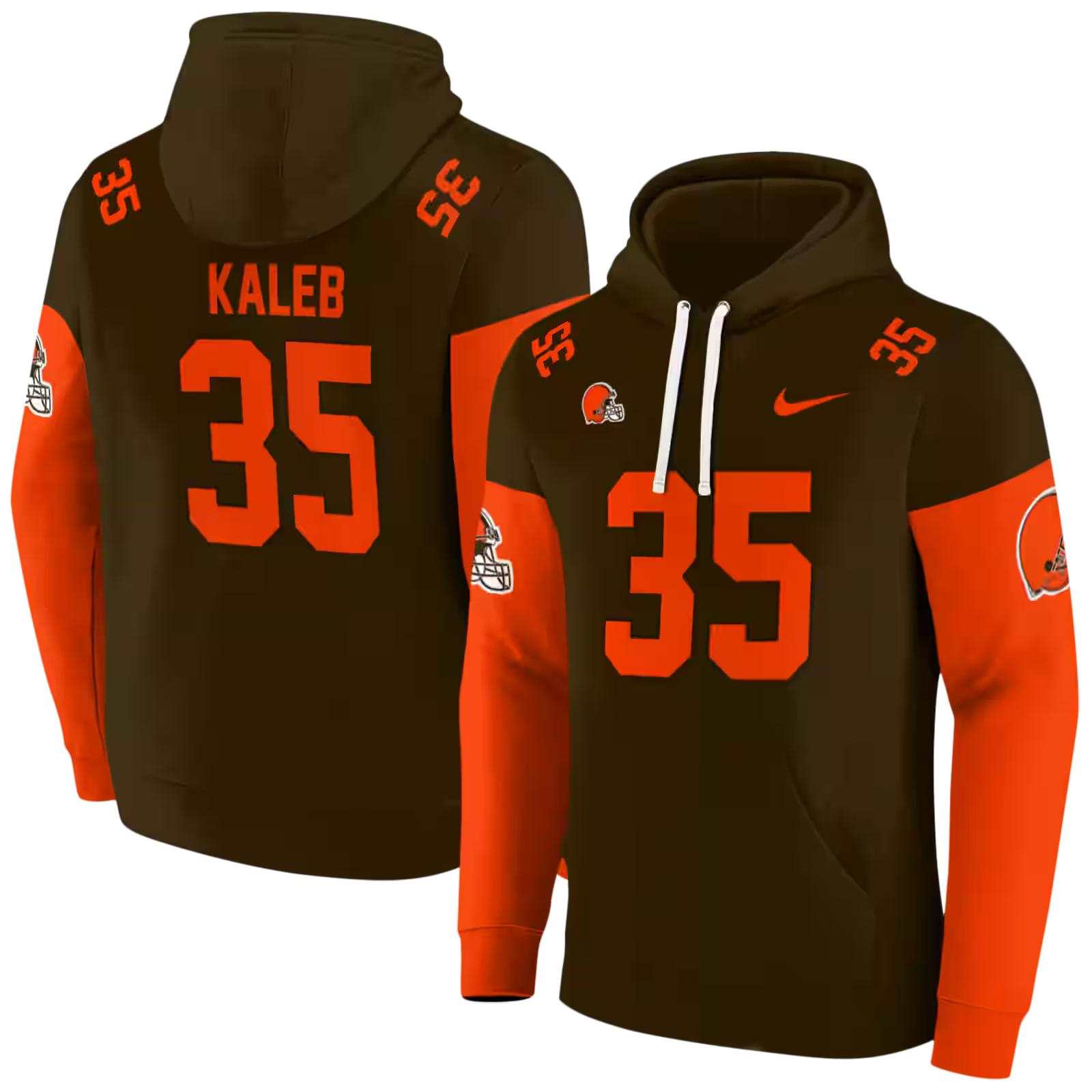 personalized cleveland browns minimal design brown hoodie fashion forward