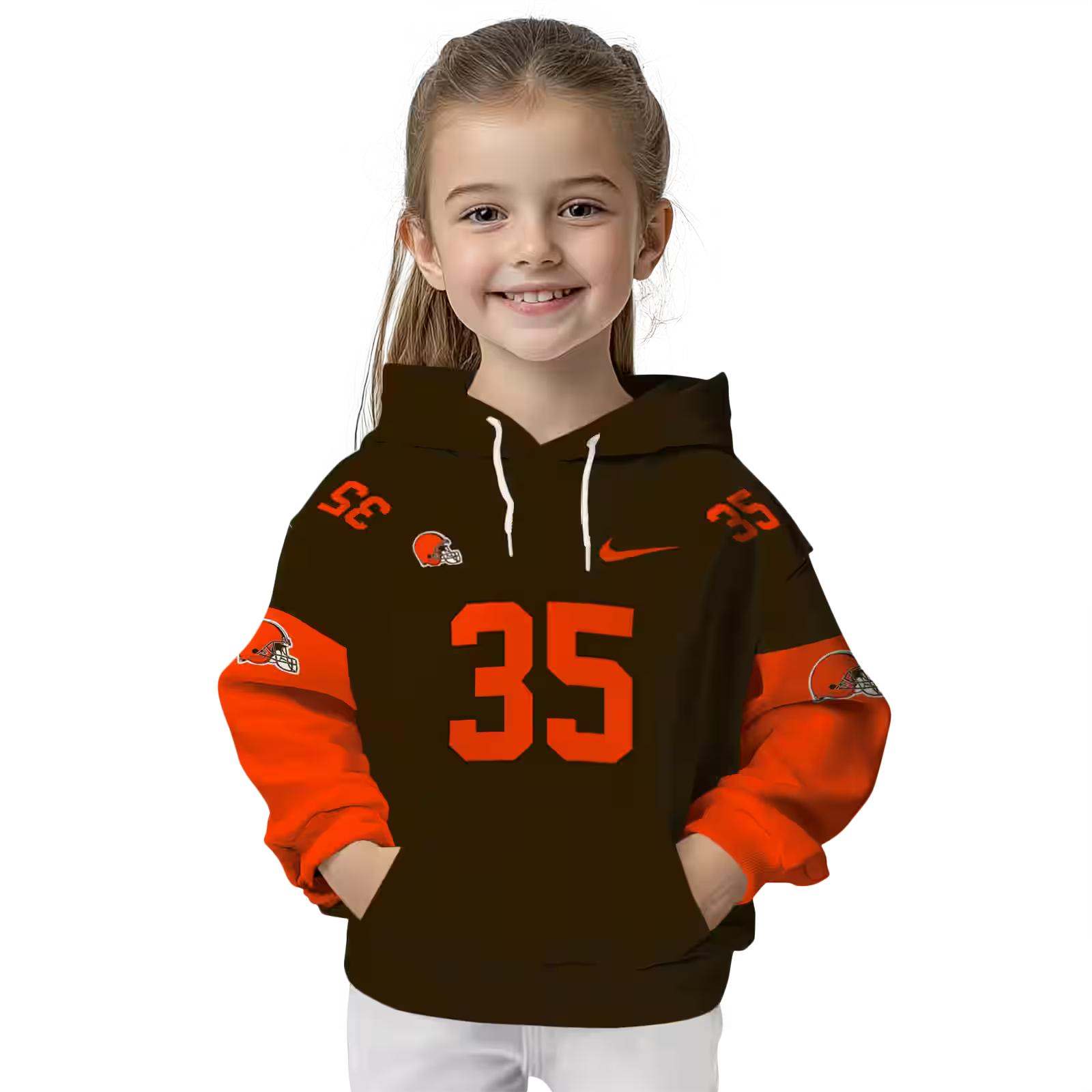 personalized cleveland browns minimal design brown hoodie top rated