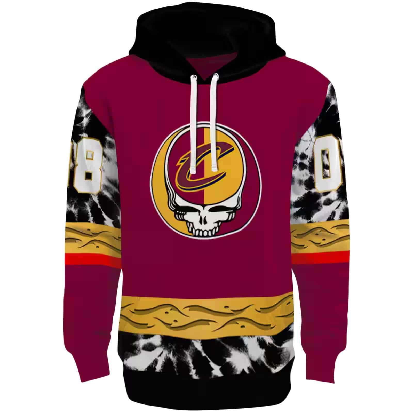 Personalized Cleveland Cavaliers Grateful Vibes Wine Hoodie