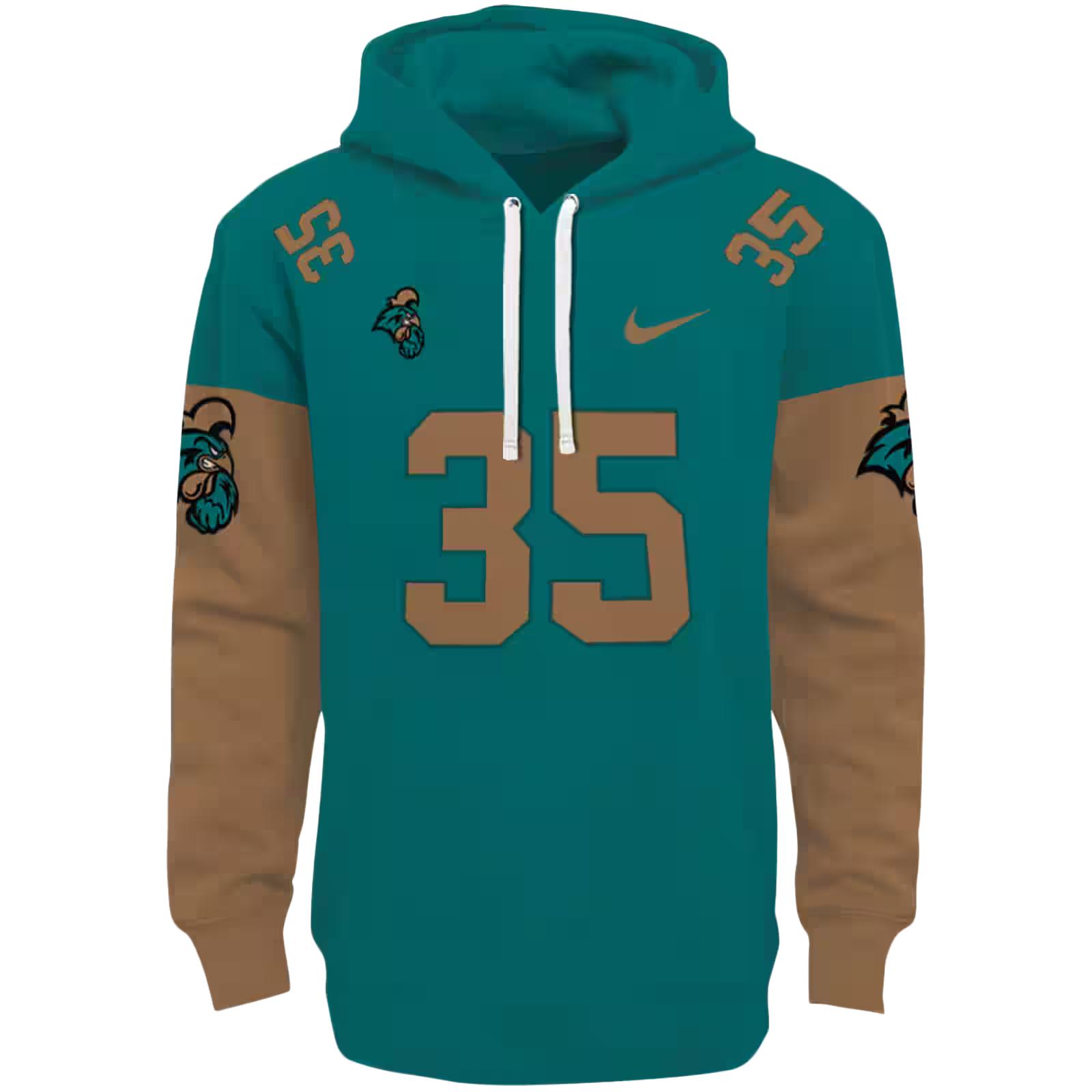 Personalized Coastal Carolina Chanticleers Minimal Design Green Hoodie