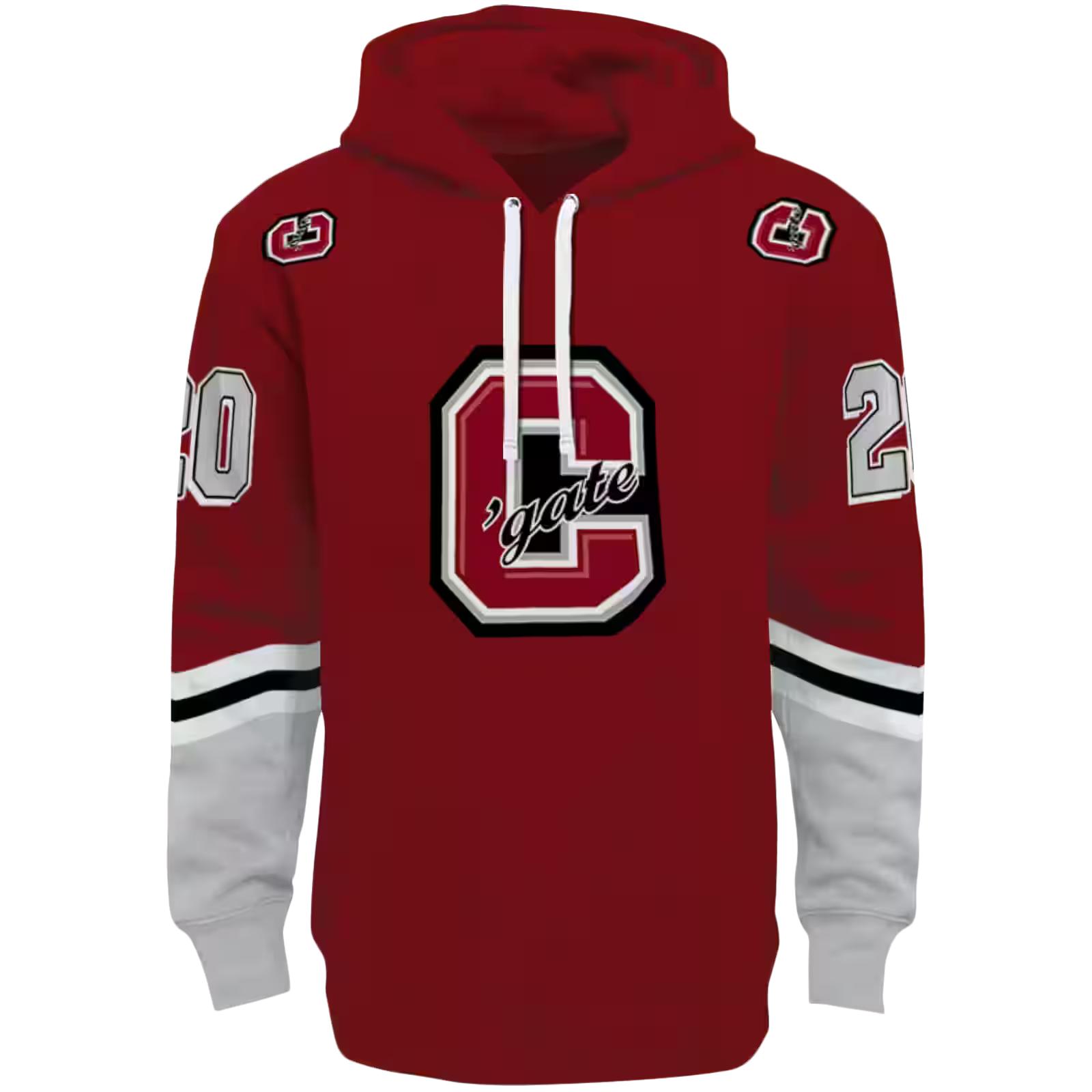 Personalized Colgate Raiders Striped Sleeves Maroon Hoodie