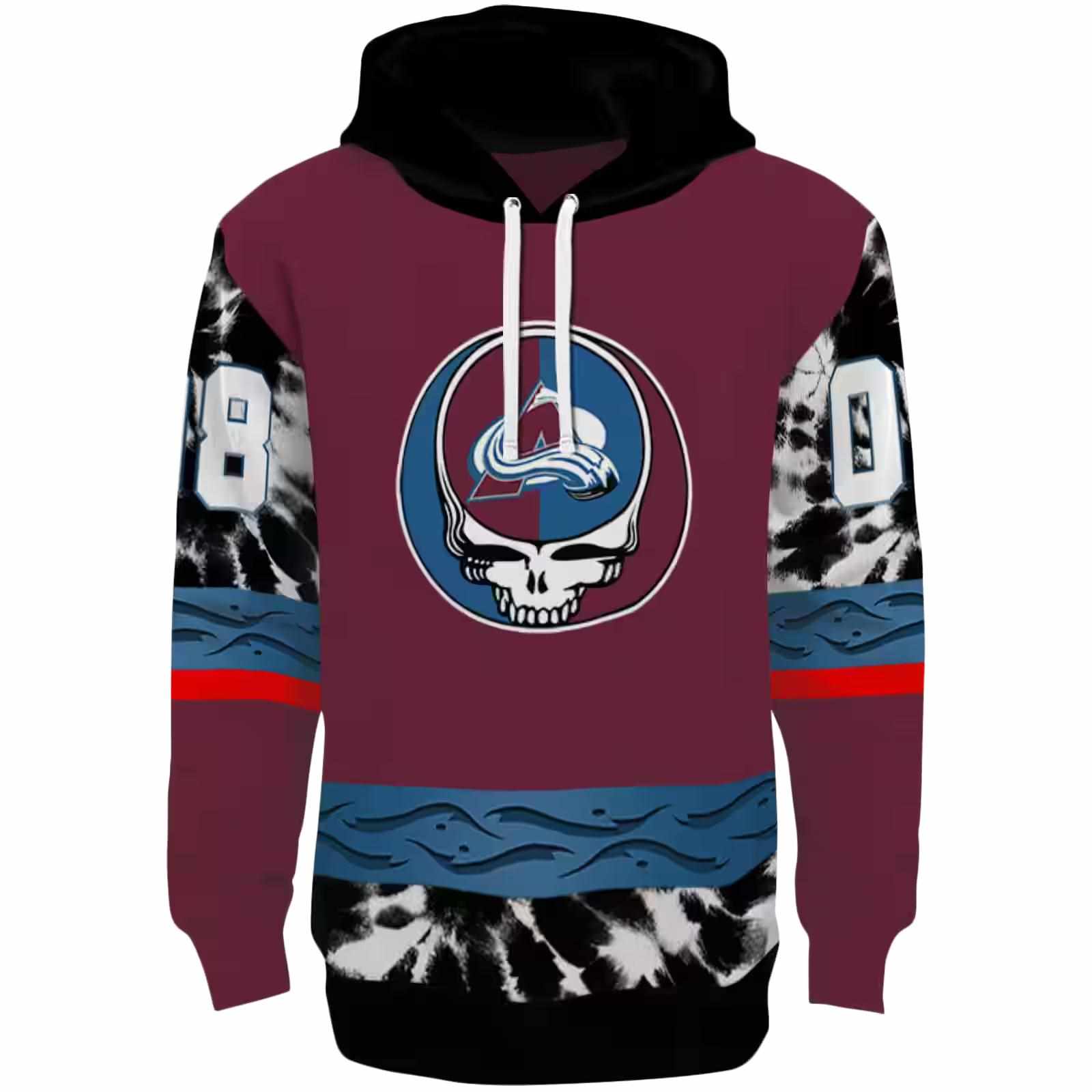 Personalized Colorado Avalanche Grateful Vibes Burgundy Hoodie