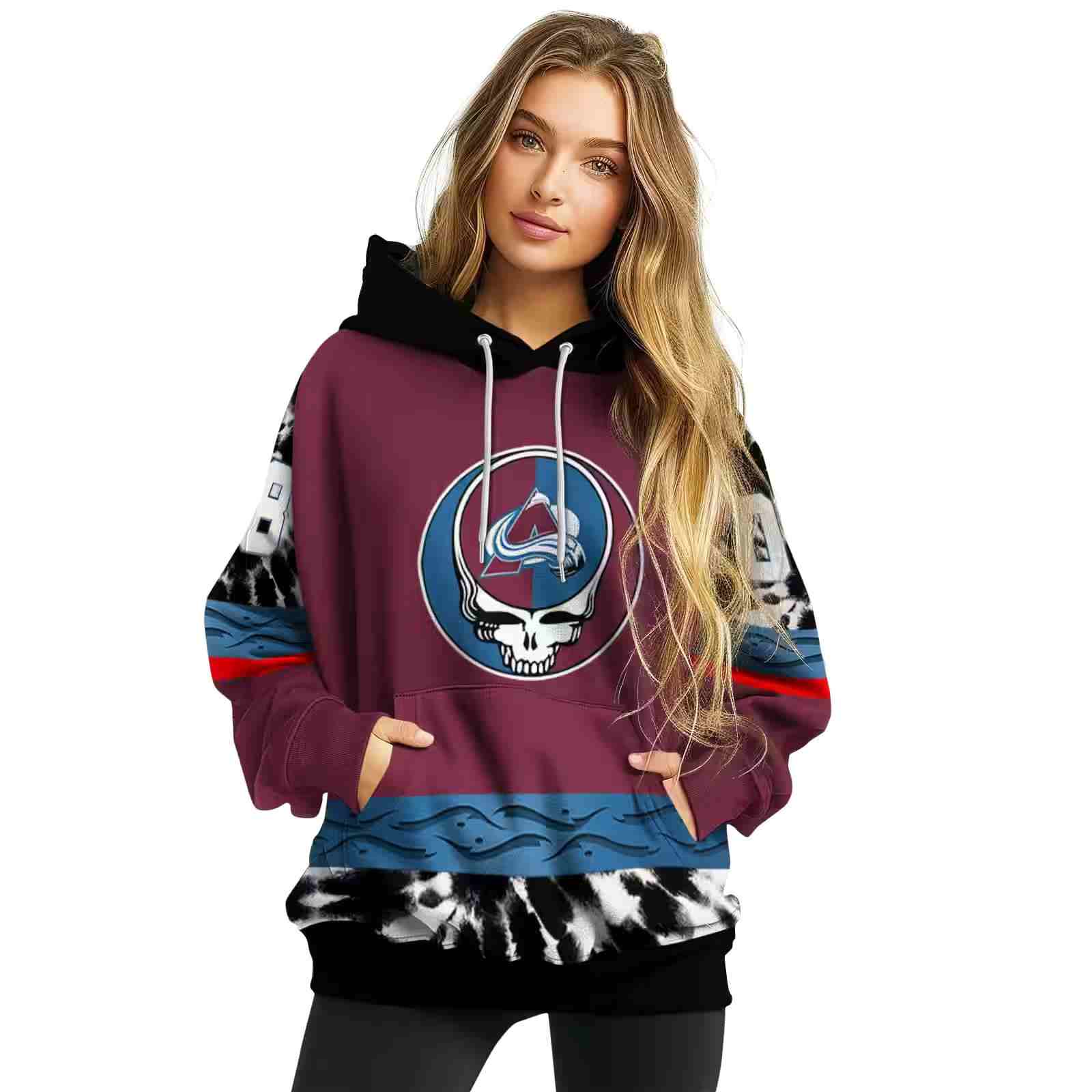 personalized colorado avalanche grateful vibes burgundy hoodie high quality