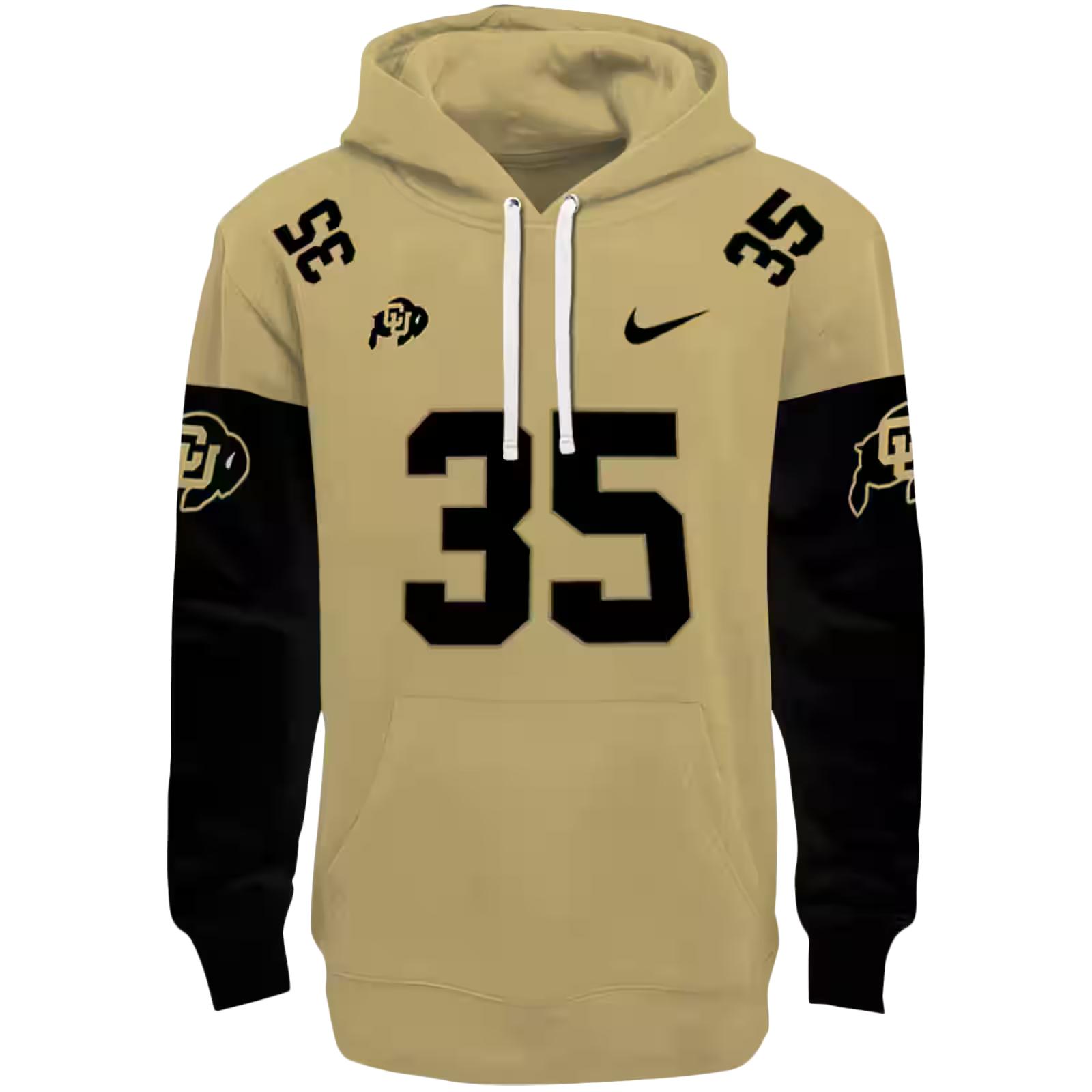 Personalized Colorado Buffaloes Minimal Design Gold Hoodie