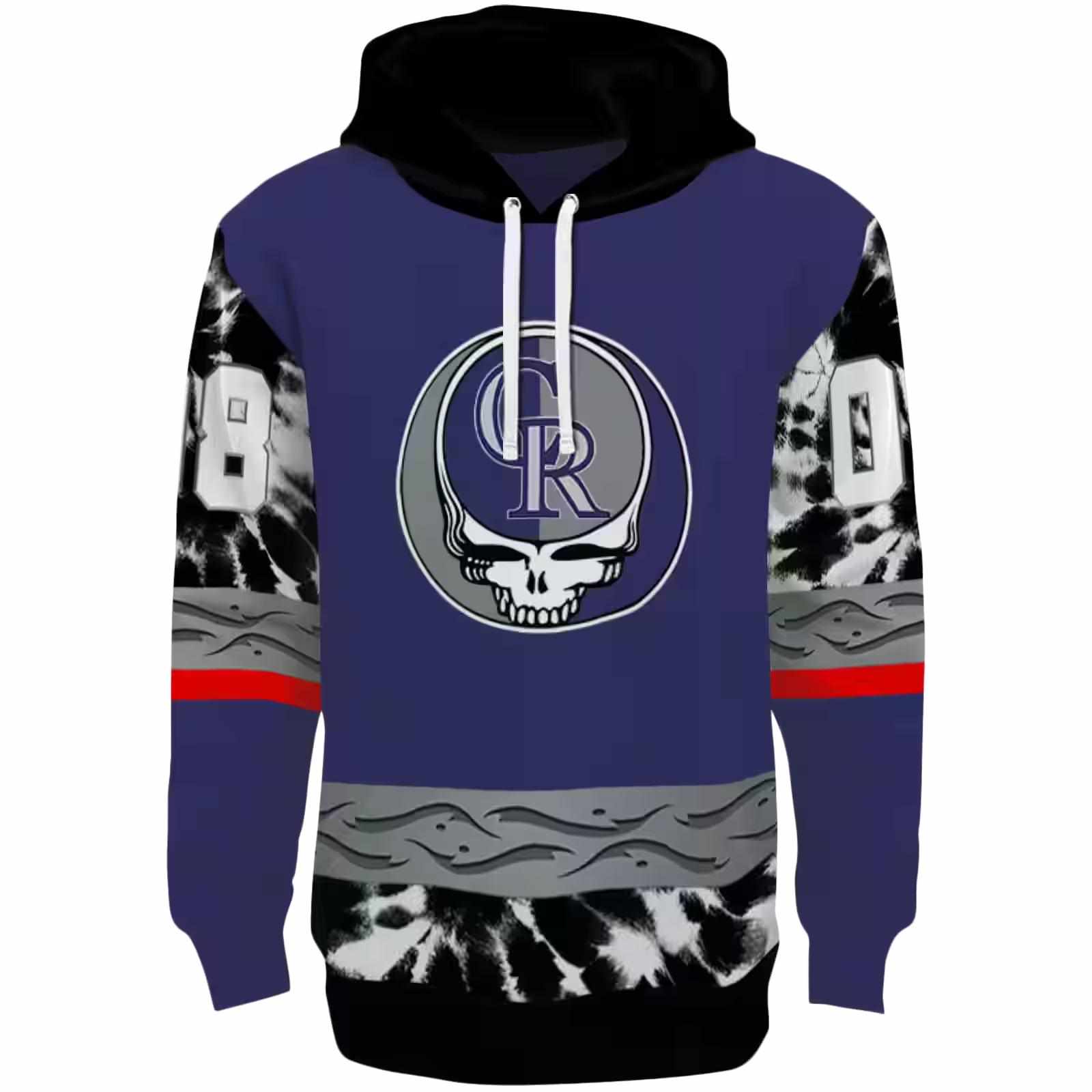 Personalized Colorado Rockies Grateful Vibes Blue Hoodie